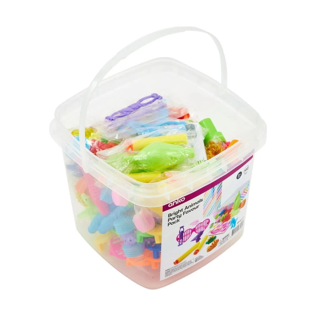 9 100 Piece Bright Animals Party Favour Pack, 9 of 10