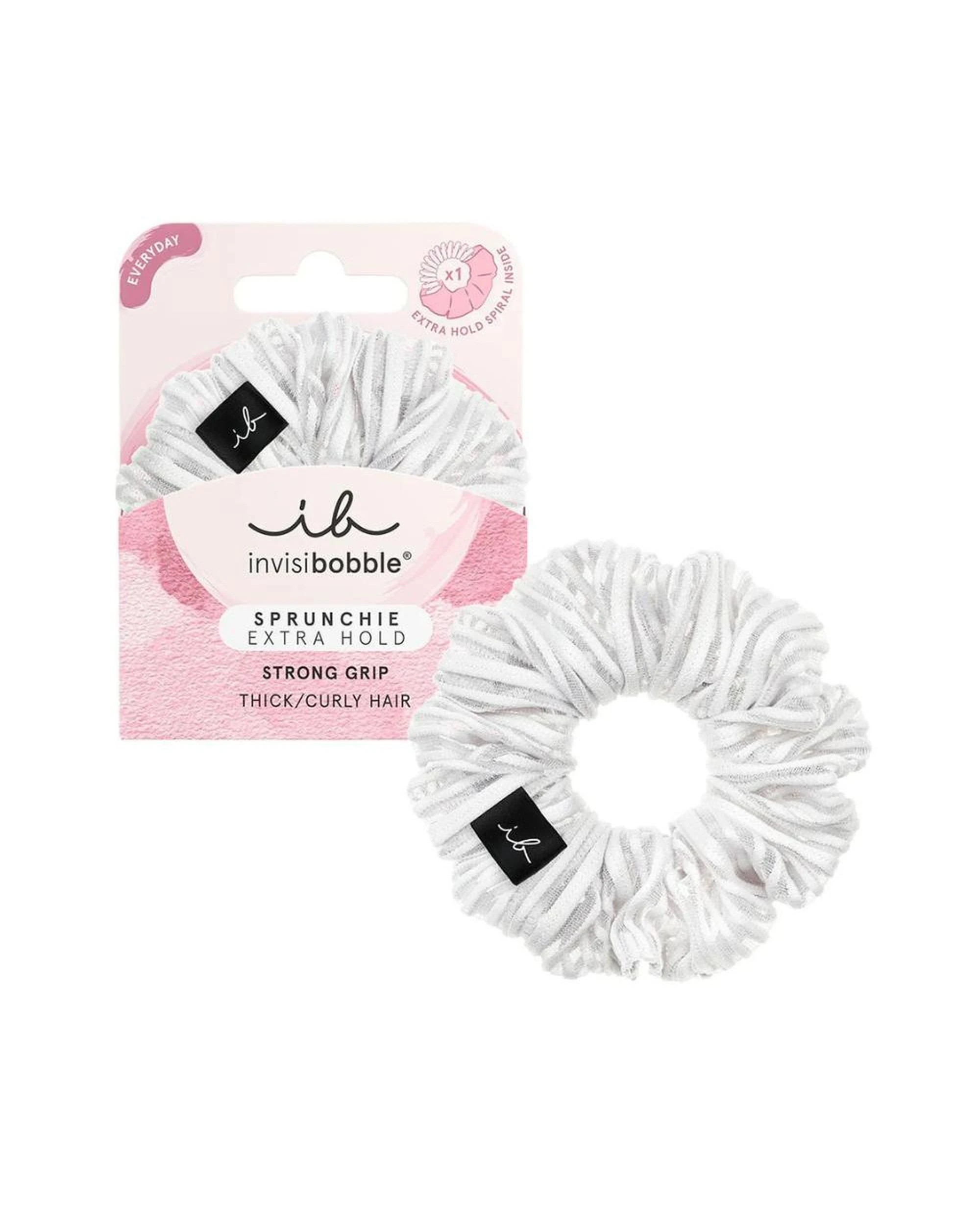 1 Invisibobble Sprunchie Extra Hold for Thick/Curly Hair Scrunchie - Pure White - White, 1 of 1
