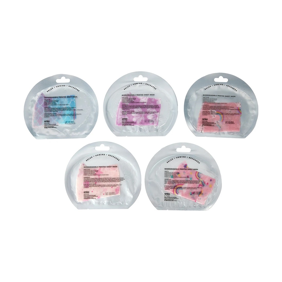 3 5 Pack Magical Moments Printed Sheet Masks, 3 of 5