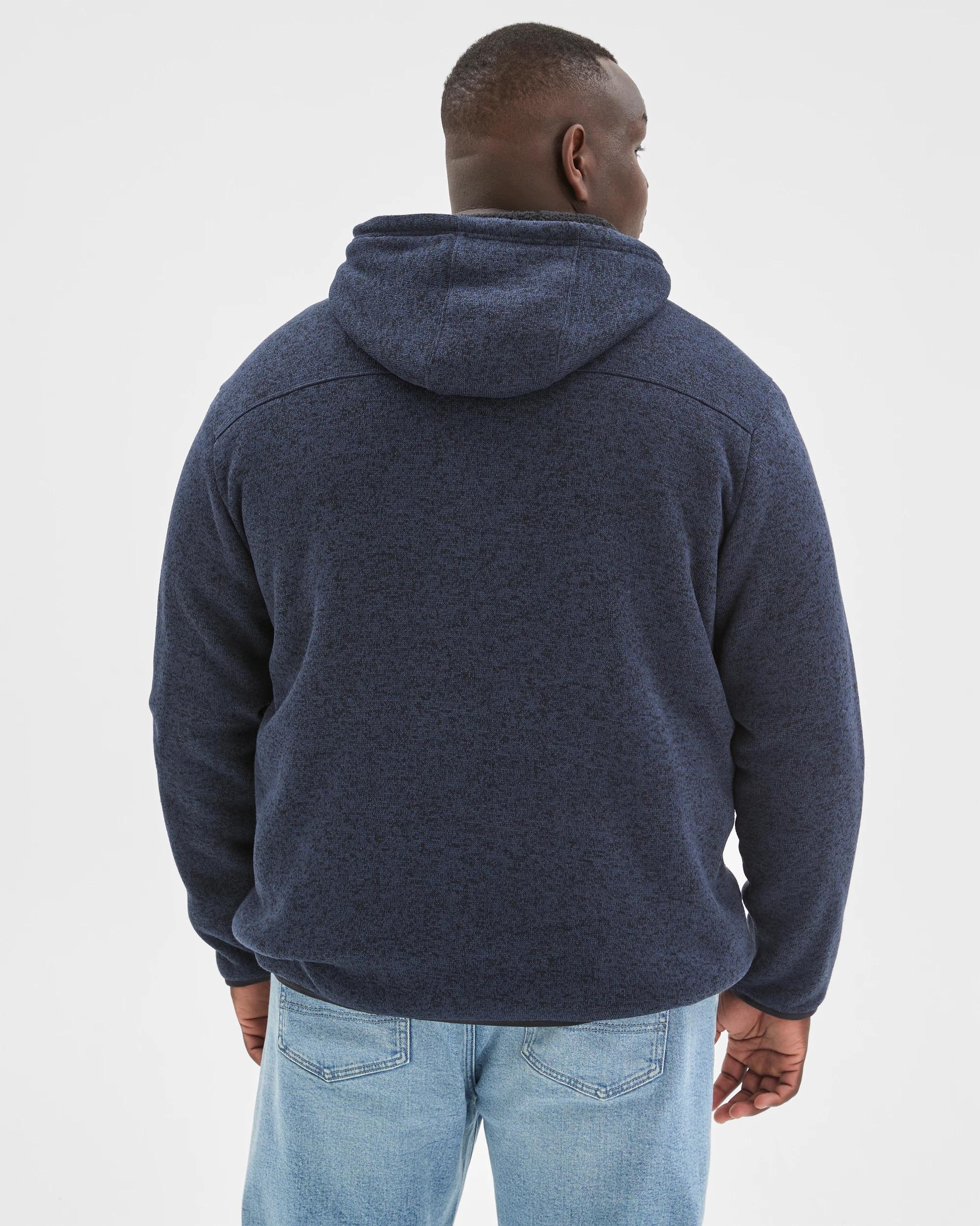 6 Target Man Plus Plus Size Teddy Zip Through Fleece Hooded Jumper NAVY, 6 of 8