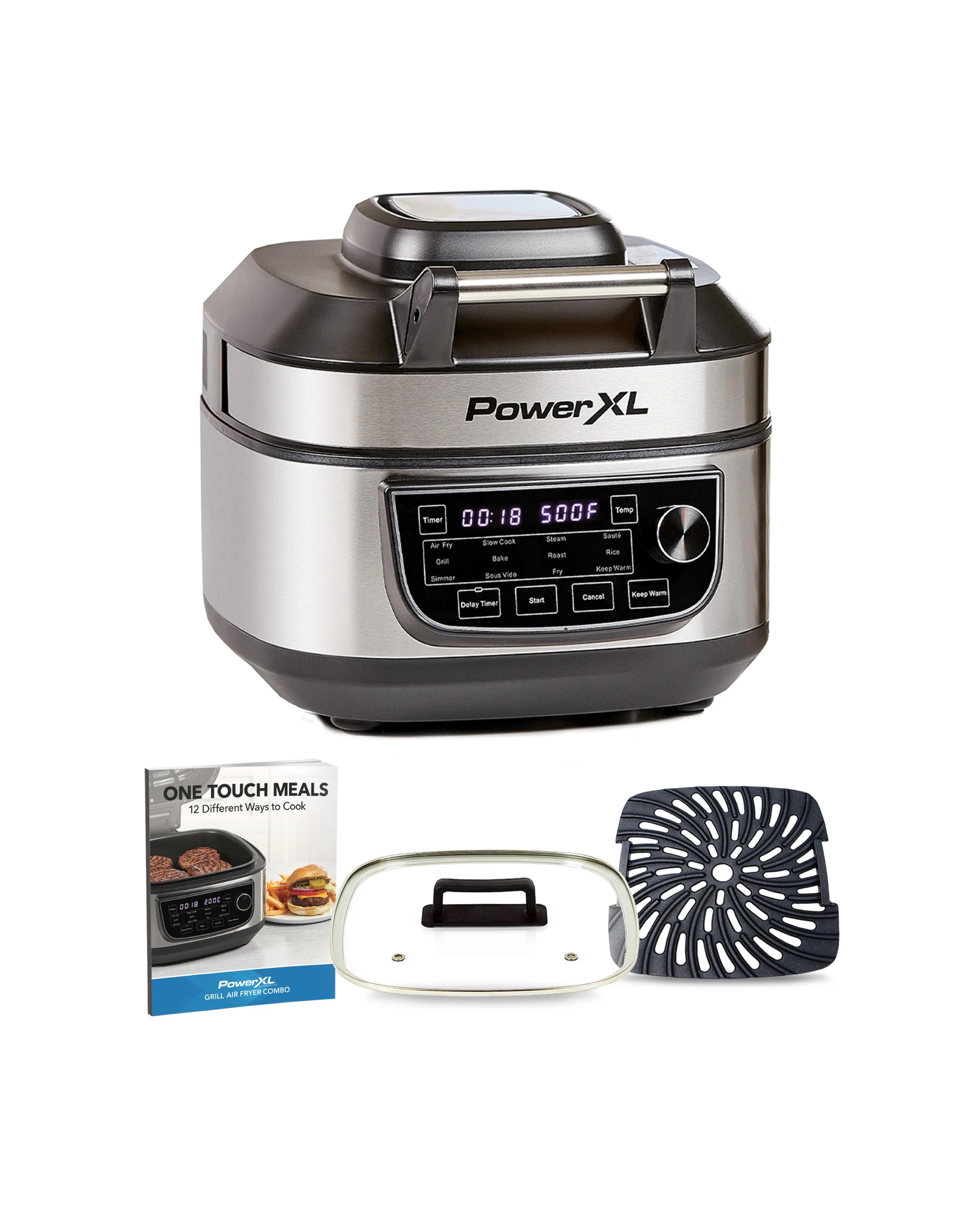 1 PowerXL Grill Air Fryer 12-In-1 Multi-Cooker that Chargrills and Air Frys, 1 of 6
