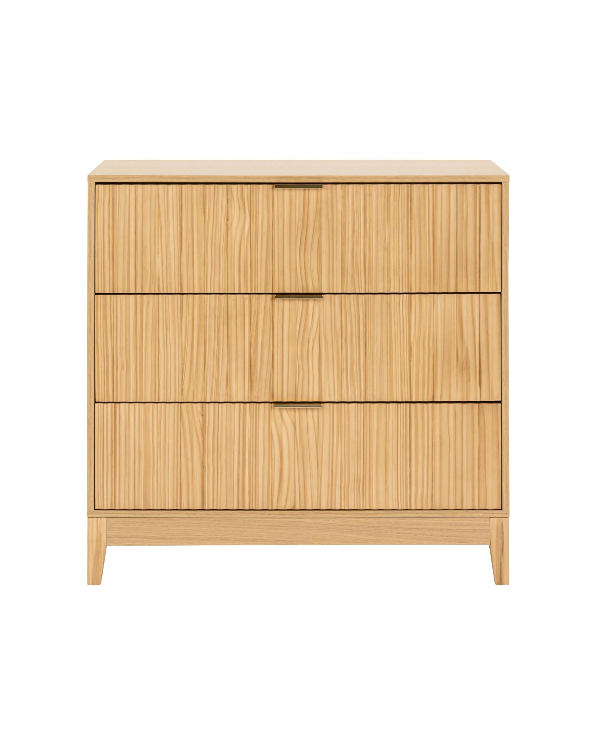 5 Kodu Chest 3 Drawer Storage Lowboy Dresser Oak - Natural, 5 of 10