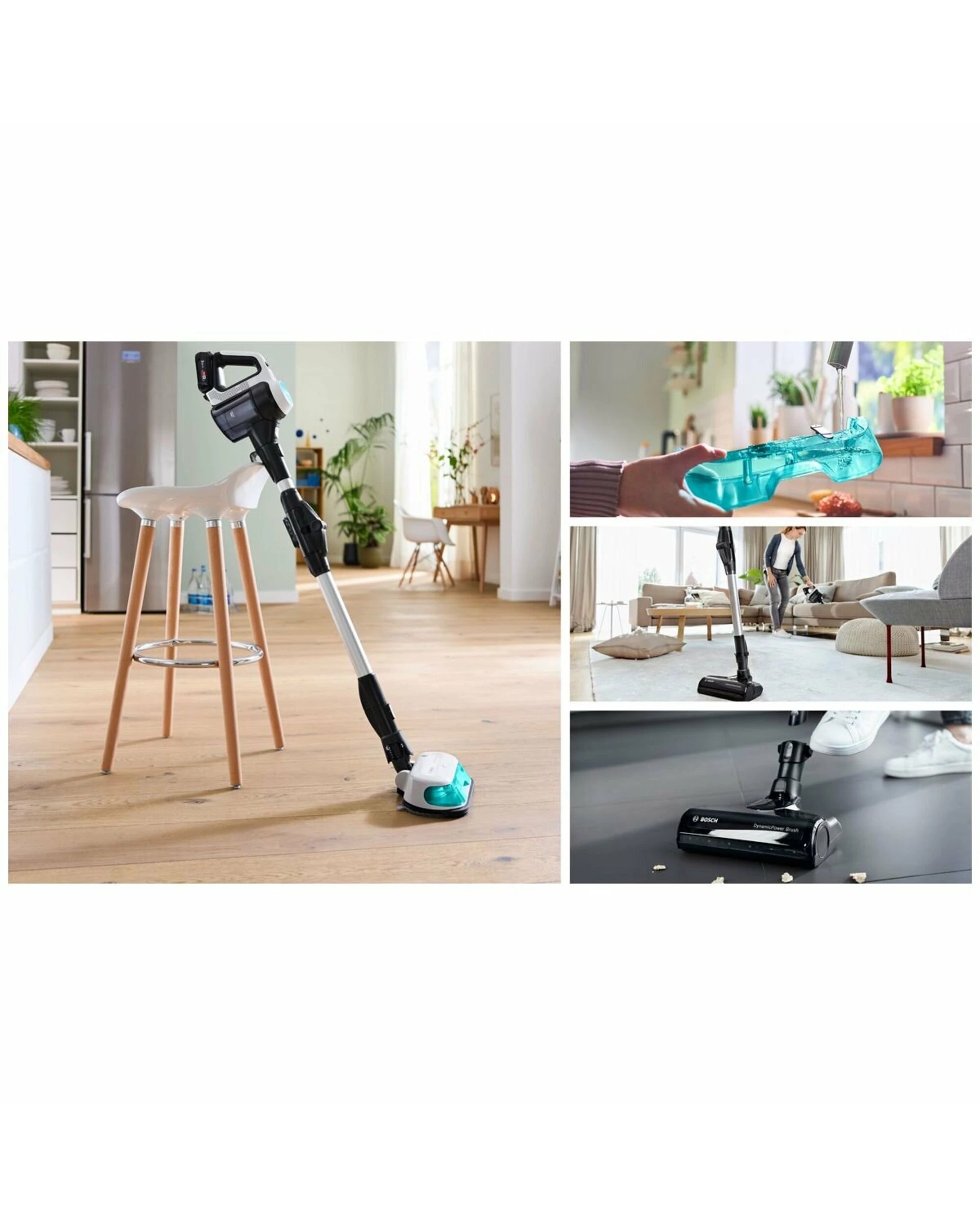 4 Bosch Rechargeable 2 in 1 Vacuum and Mop Unlimited 7 ProHygienic Aqua-White, 4 of 5