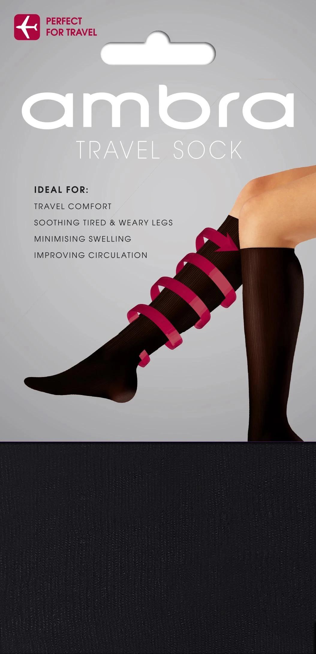 1 Ambra Knee High Travel Socks BLACK, 1 of 1