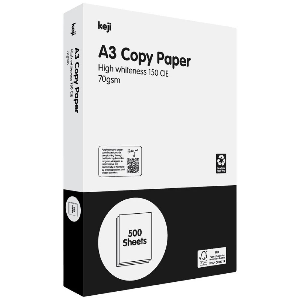 1 Keji A3 Copy Paper 70GSM 500 Sheet Ream, 1 of 1