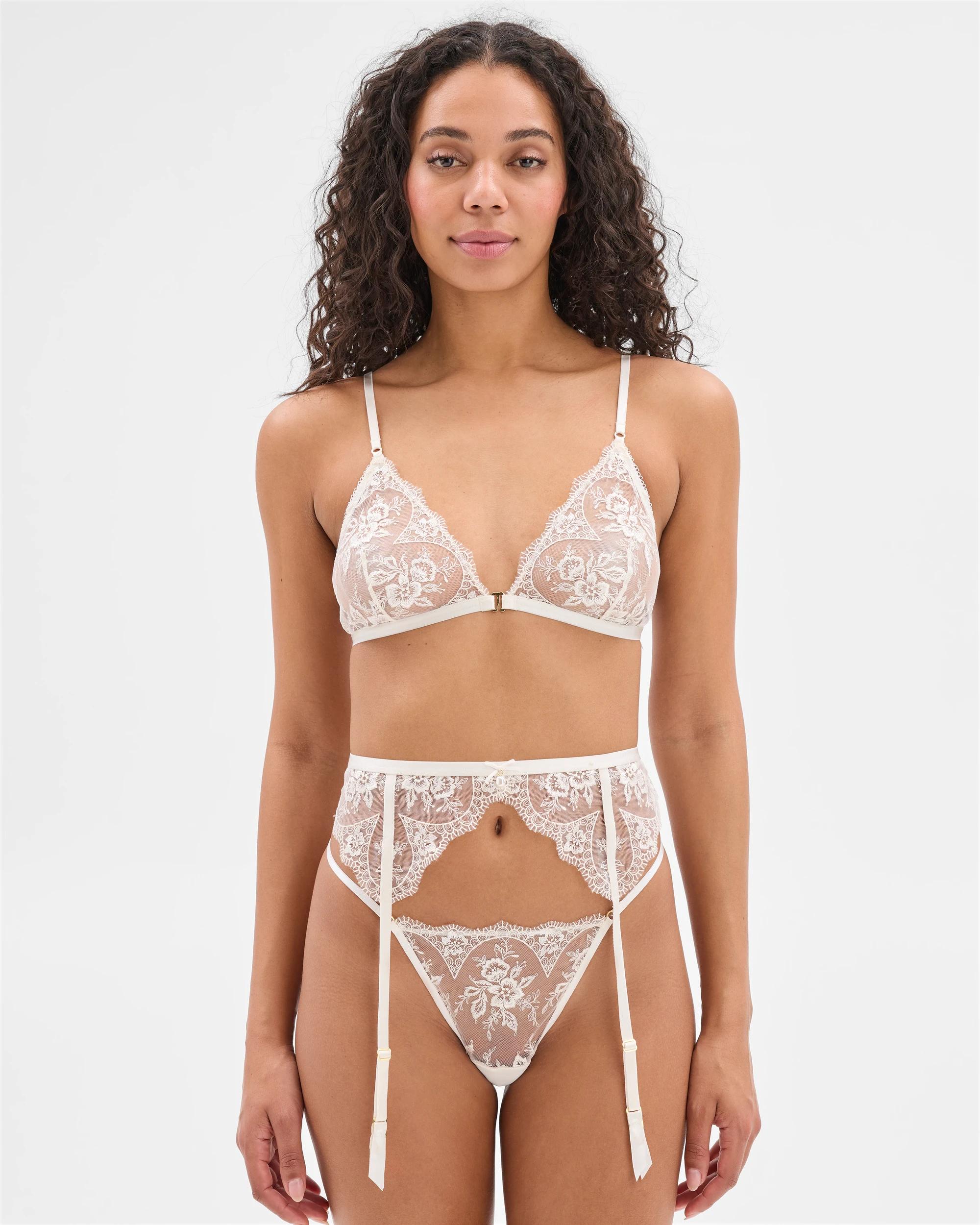 1 Target Womens Dove Embroidered Lace Bralette GARDENIA, 1 of 4