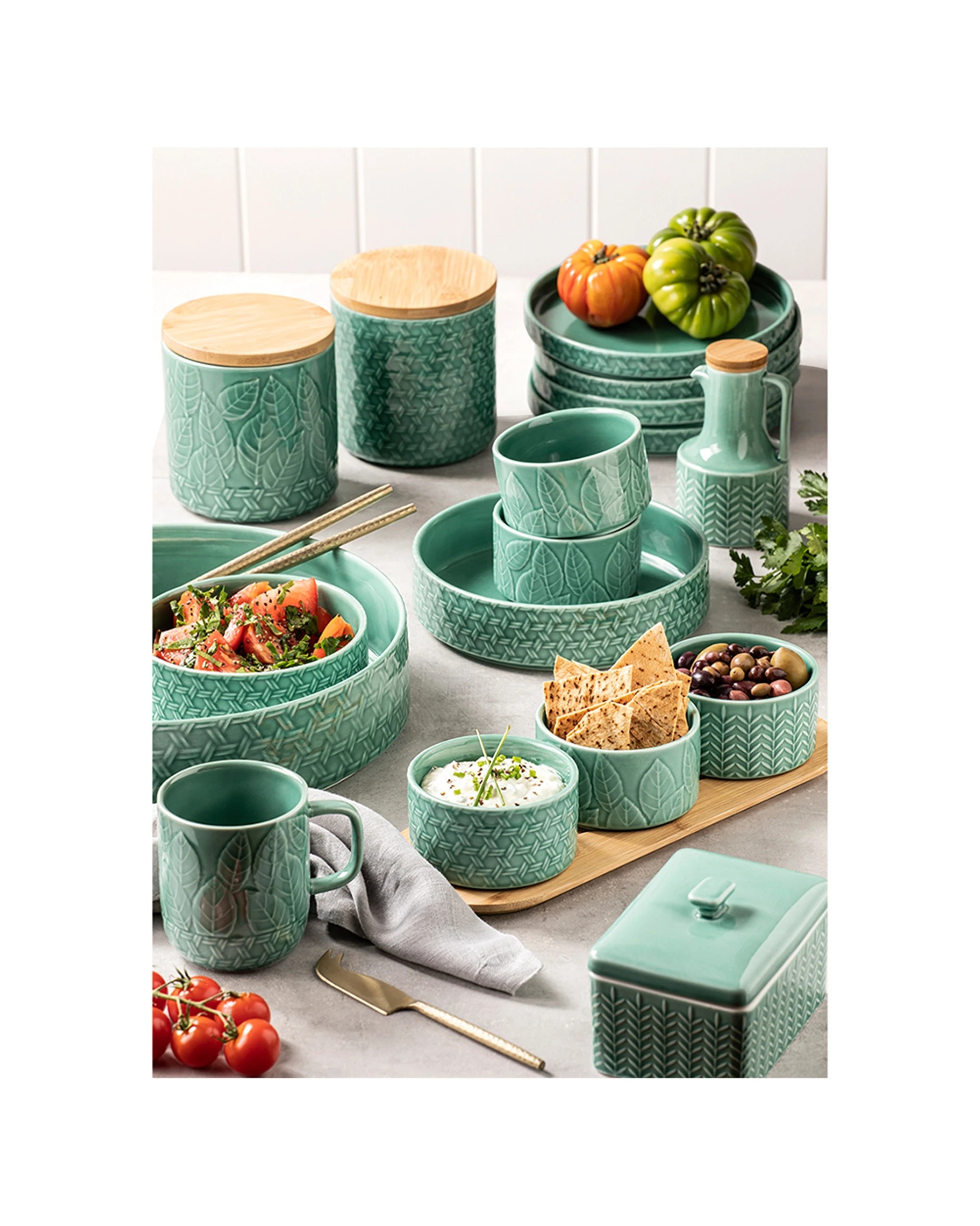 4 Ladelle 4pc Heath Porcelain Ramekin Set Jade - Green, 4 of 4