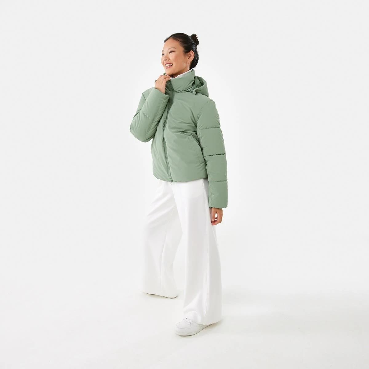 4 Active Womens Mid Length Puffer Jacket Sumer Sage, 4 of 8