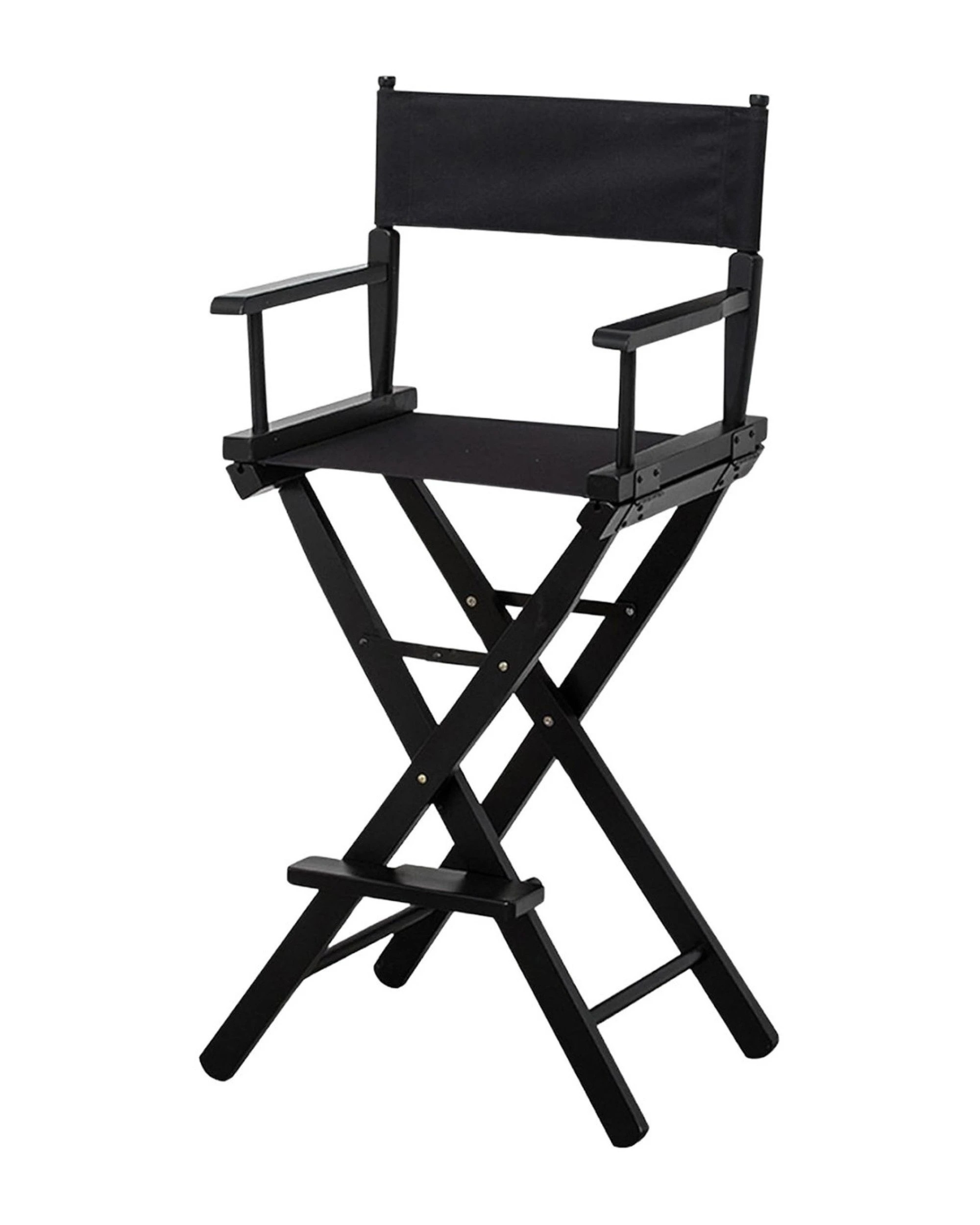 1 Sarantino Black Tall Directors Chair Beech Wood Frame With Canvas Seat, 1 of 9