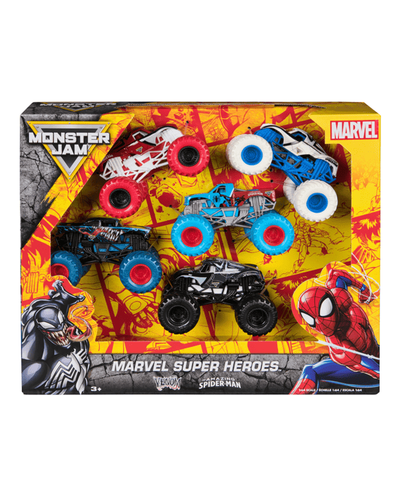 Monster Jam Marvel Spider - Man 5 - Pack 1:64 Scale - Multi
