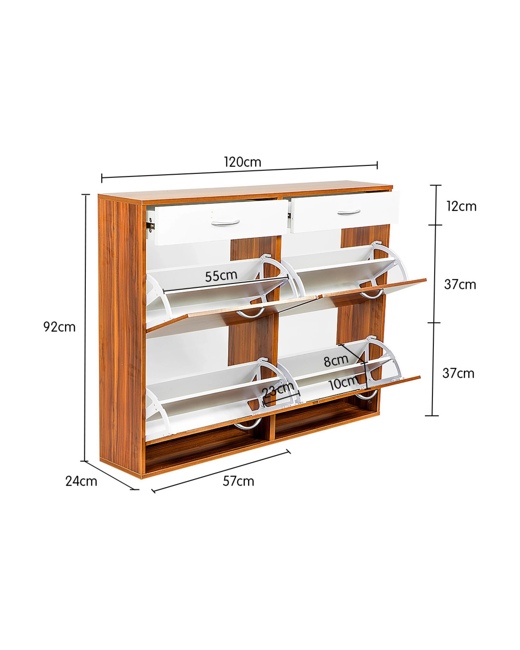 7 Shoe Cabinet Organizer Storage Rack 1200 X 240 X 920 - Brown, 7 of 7