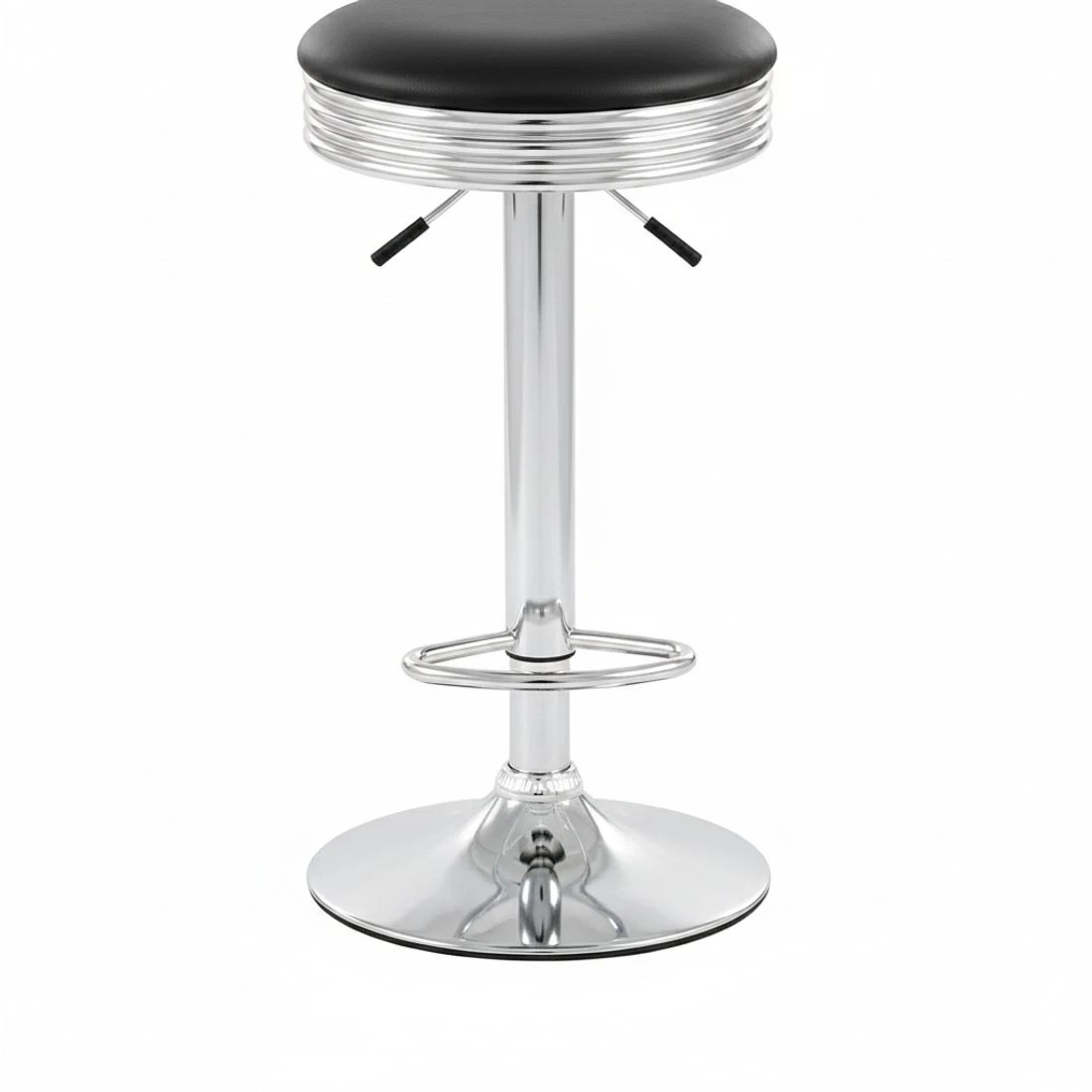 5 Artiss 4x Bar Stools Leather Padded Gas Lift - Black, 5 of 5