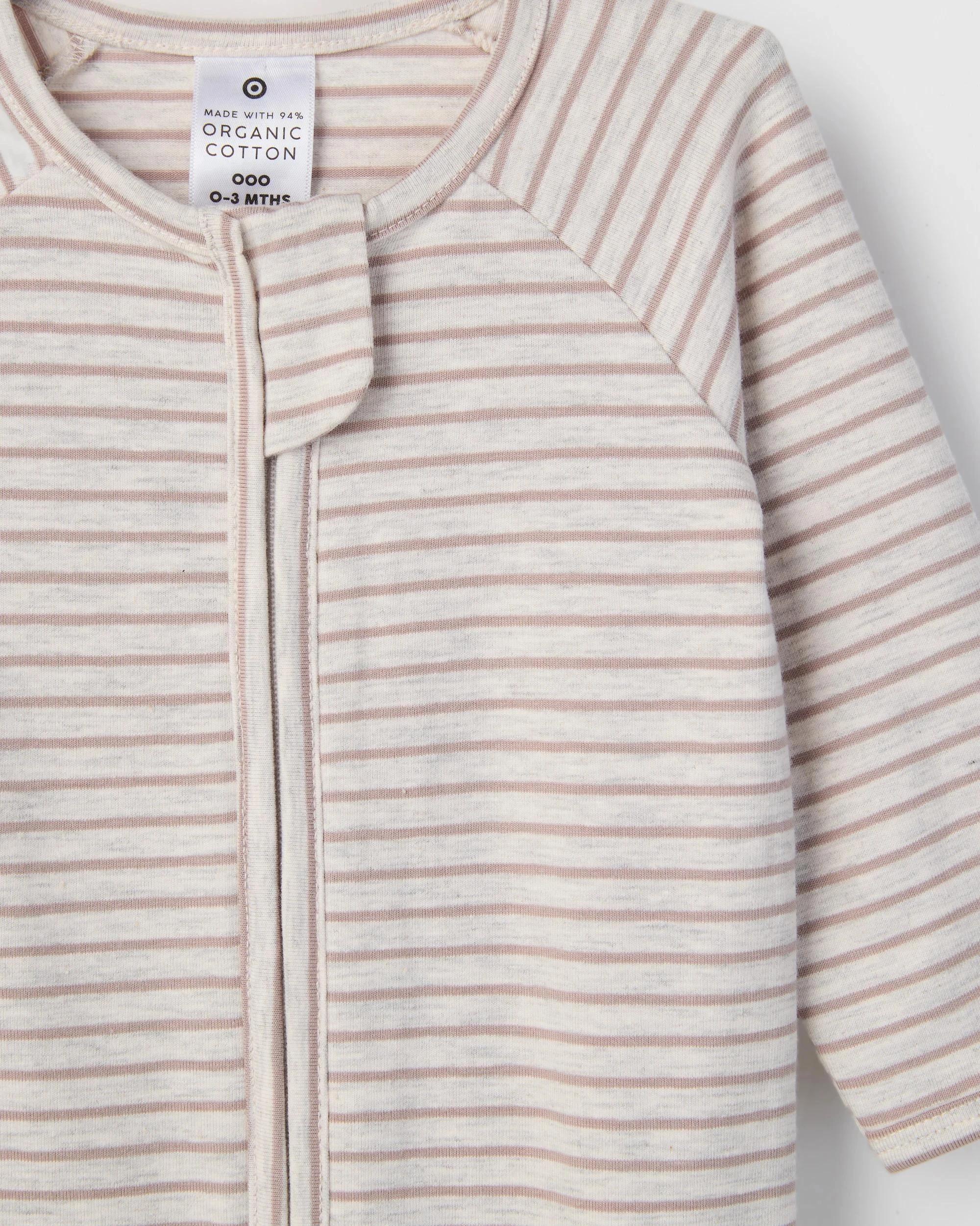 6 Target Baby Baby Organic Cotton Print Zip Coverall STRIPE OAT, 6 of 6