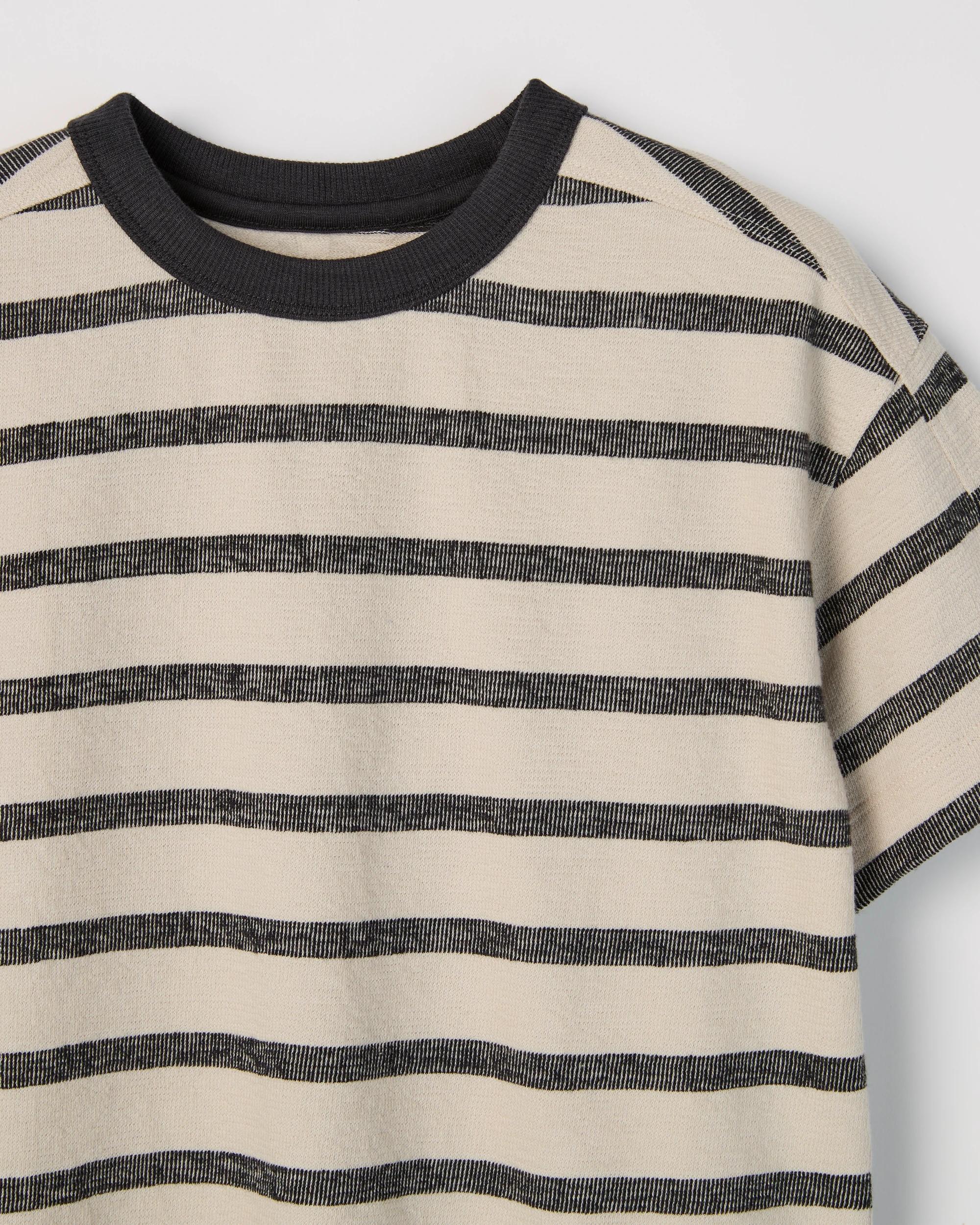 2 Target Kids Crepe Knit Stripe Oversized T-Shirt CHARCOAL, 2 of 2