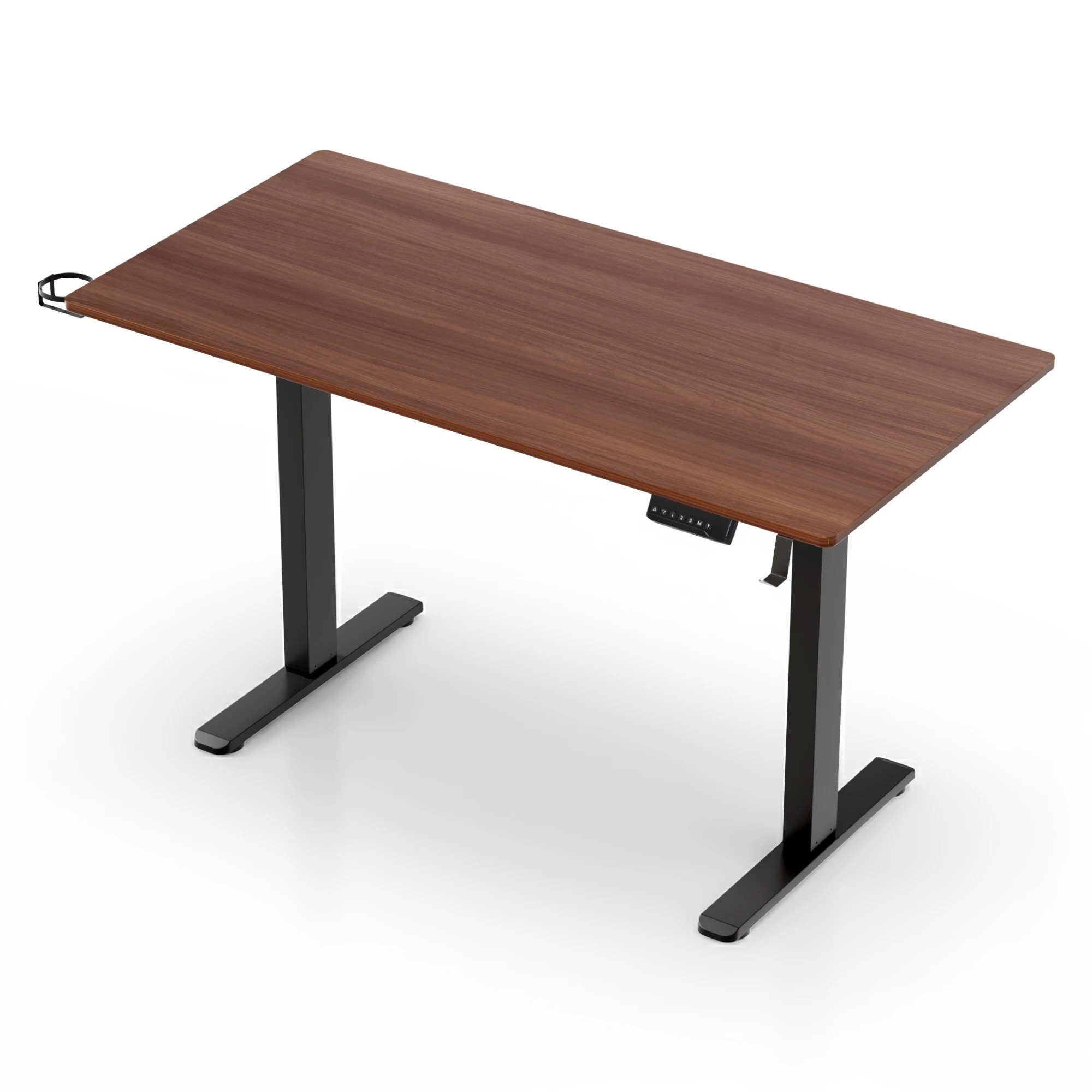1 Artiss Standing Desk Motorised Dual Motor Electric Walnut 140CM - Brown, 1 of 8