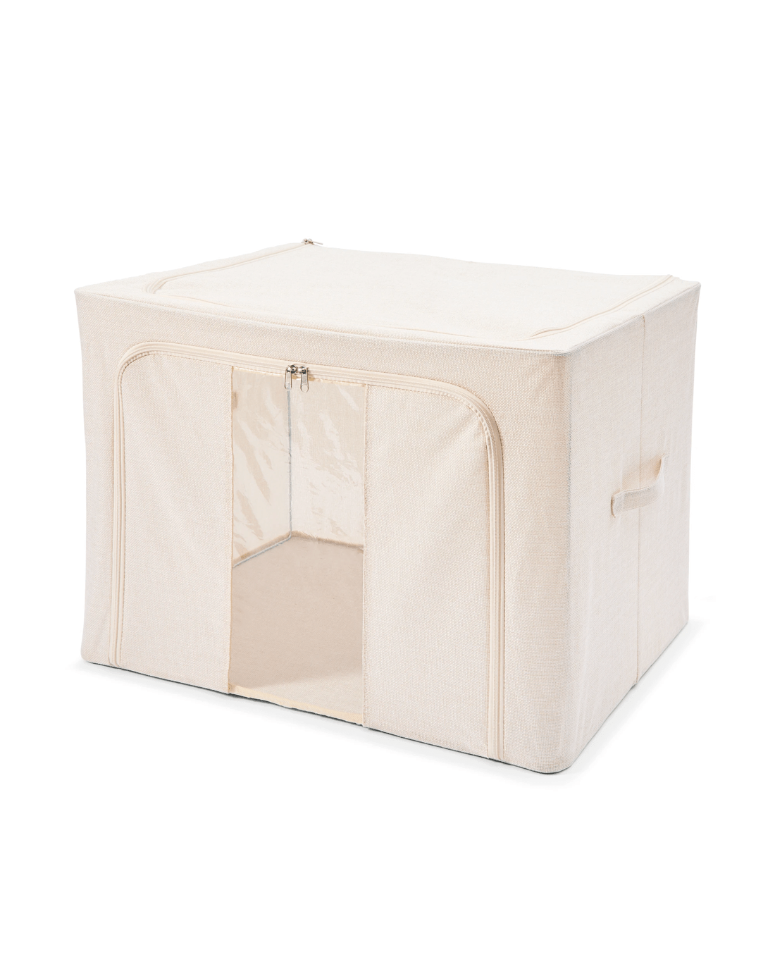 4 Linen Look Collapsible Box with Window - Extra Large, Beige, 4 of 10