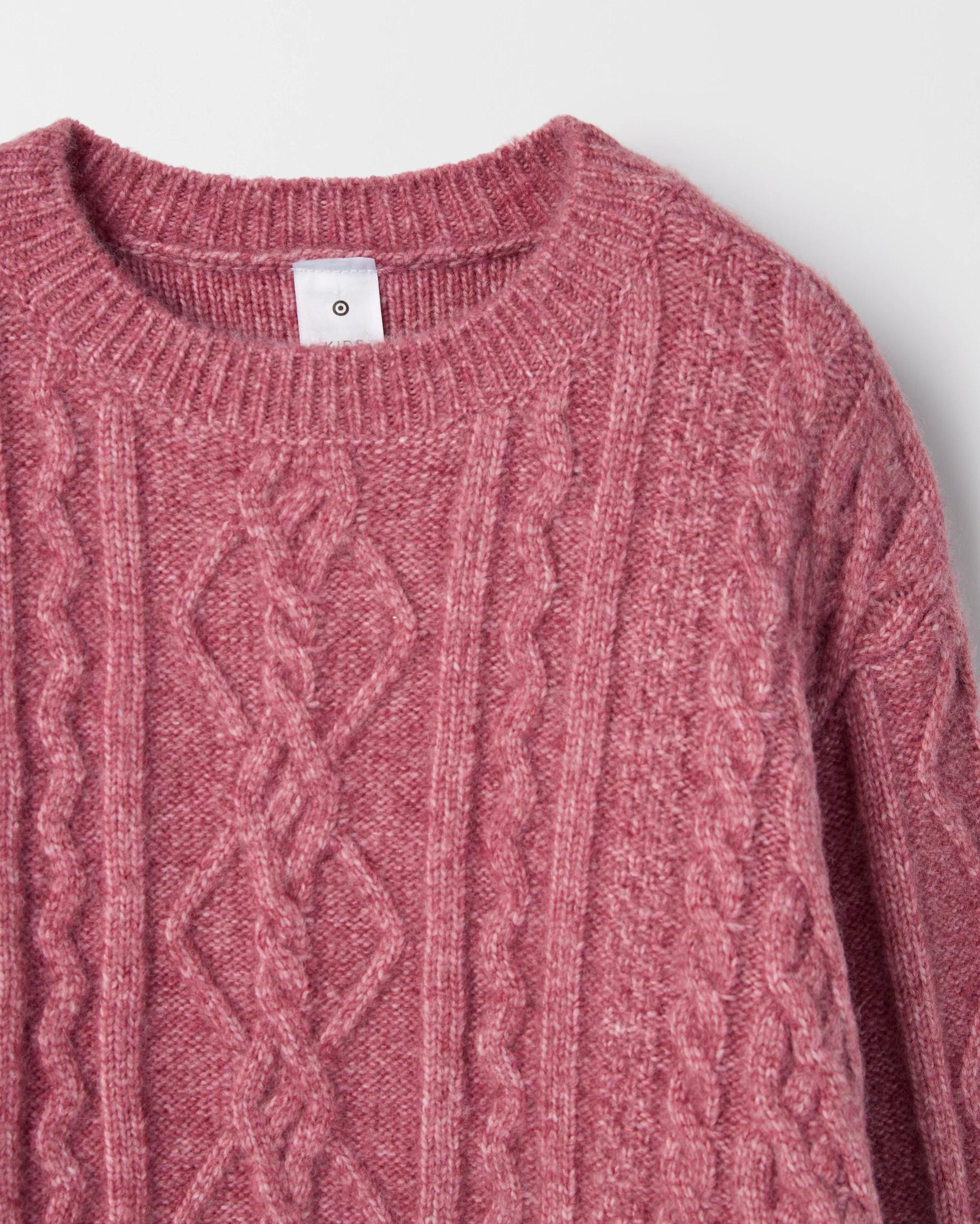 7 Target Kids Cable Knit Lace Hem Jumper PINK, 7 of 7
