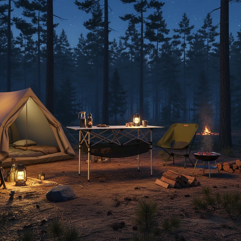 3 Costway Patio Folding Camping Table Aluminum Roll-up Picnic Table w/Portable Carry Bag - Silver, 3 of 4