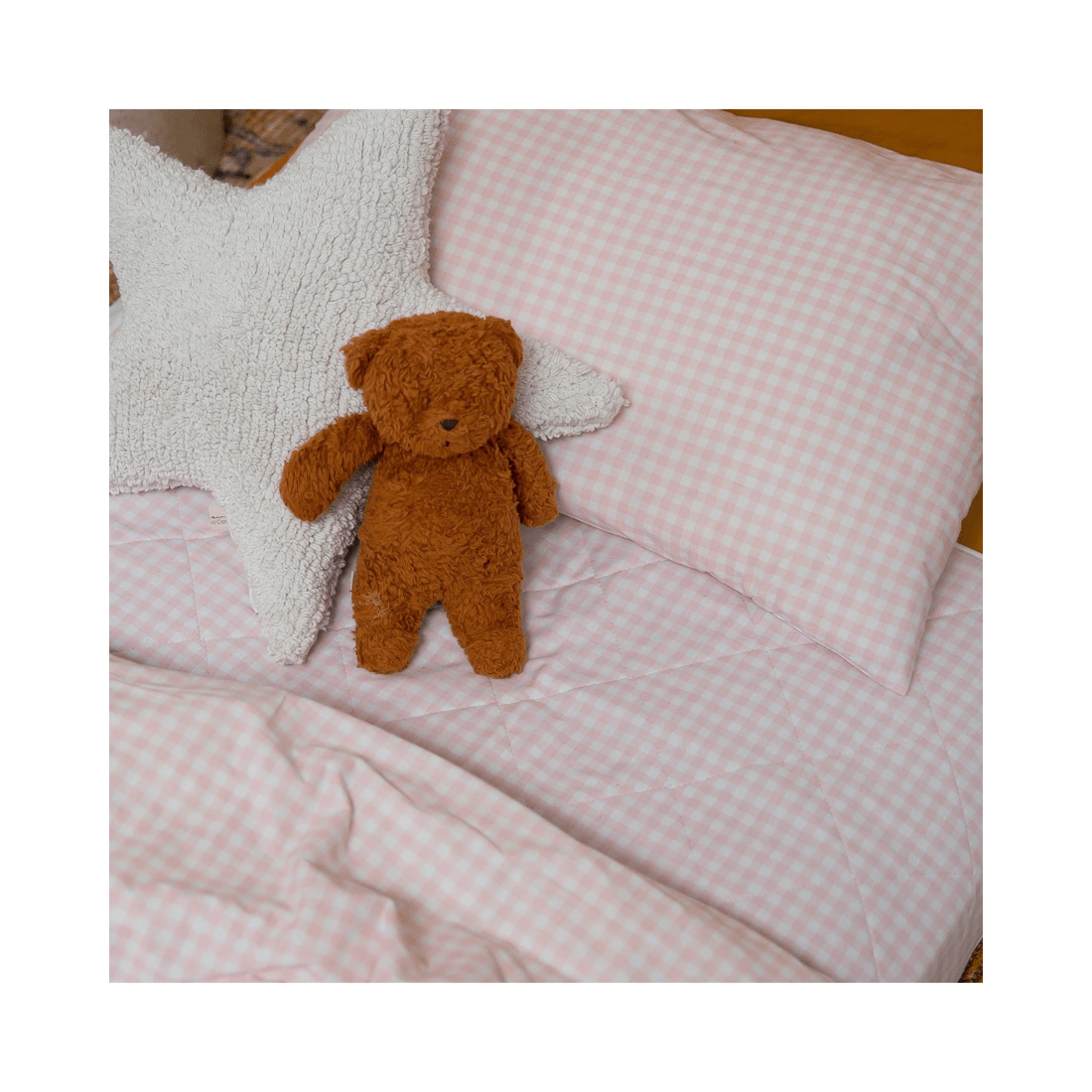 1 The Midnight Gang Blush Gingham Bed Wetting Mat - Single with wings - Pattern, 1 of 4