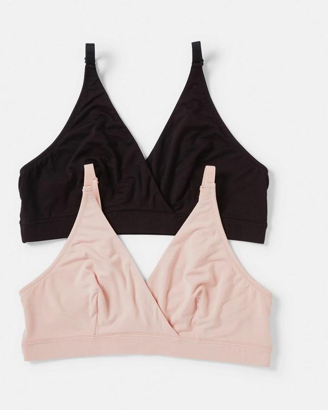 2 Pack Maternity Wirefree Crossover Crop