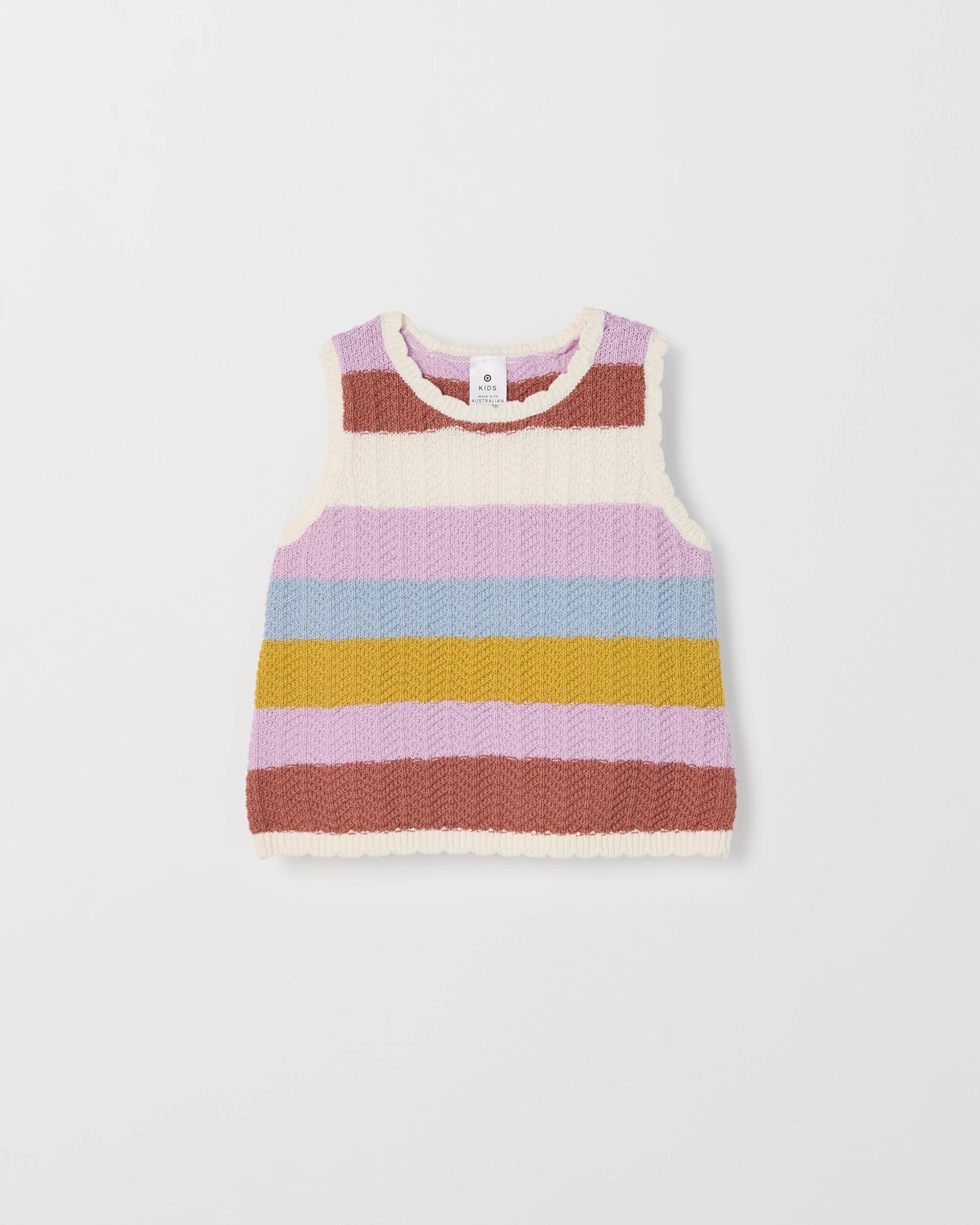 5 Target Kids Australian Cotton Crochet Co-Ord Tank Top MULTI STRIPE, 5 of 6