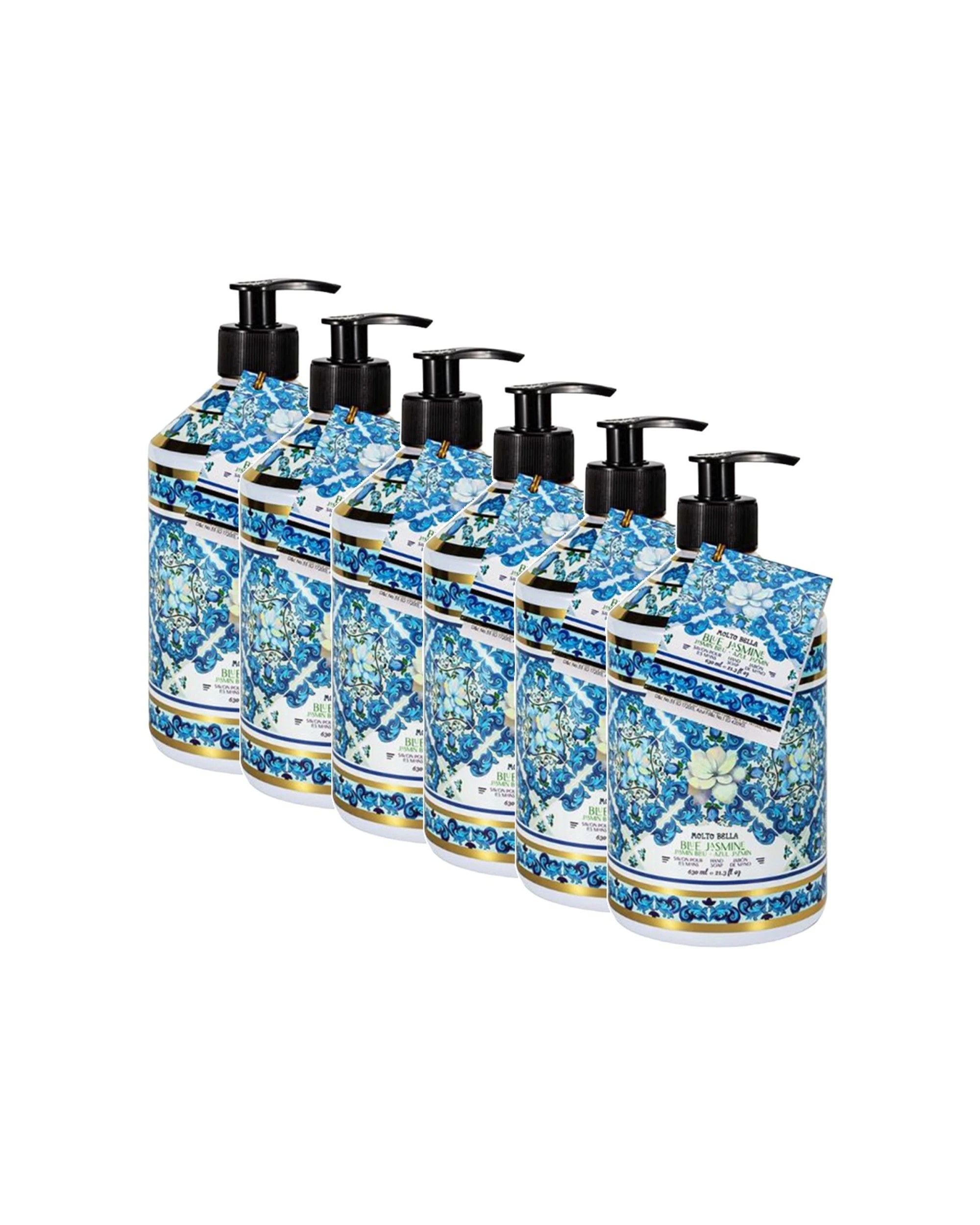 1 Molto Bella 6PK Scented Cleansing Hand Soap Jasmine Pump Bottle 630mL - Blue, 1 of 3