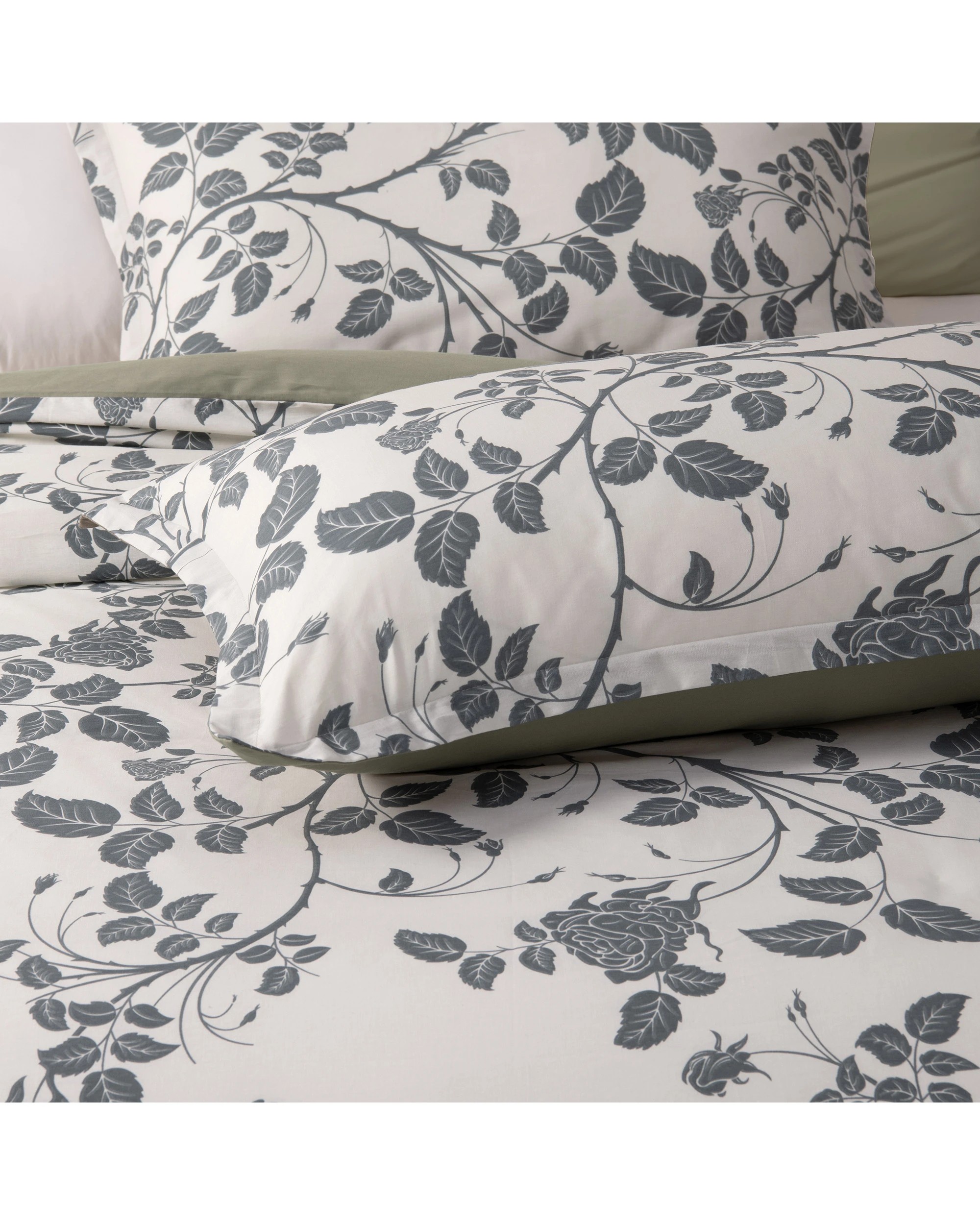 5 Dreamaker Felicity 100% Cotton Reversible Quilt Cover Set - Double Bed - Sage, 5 of 8