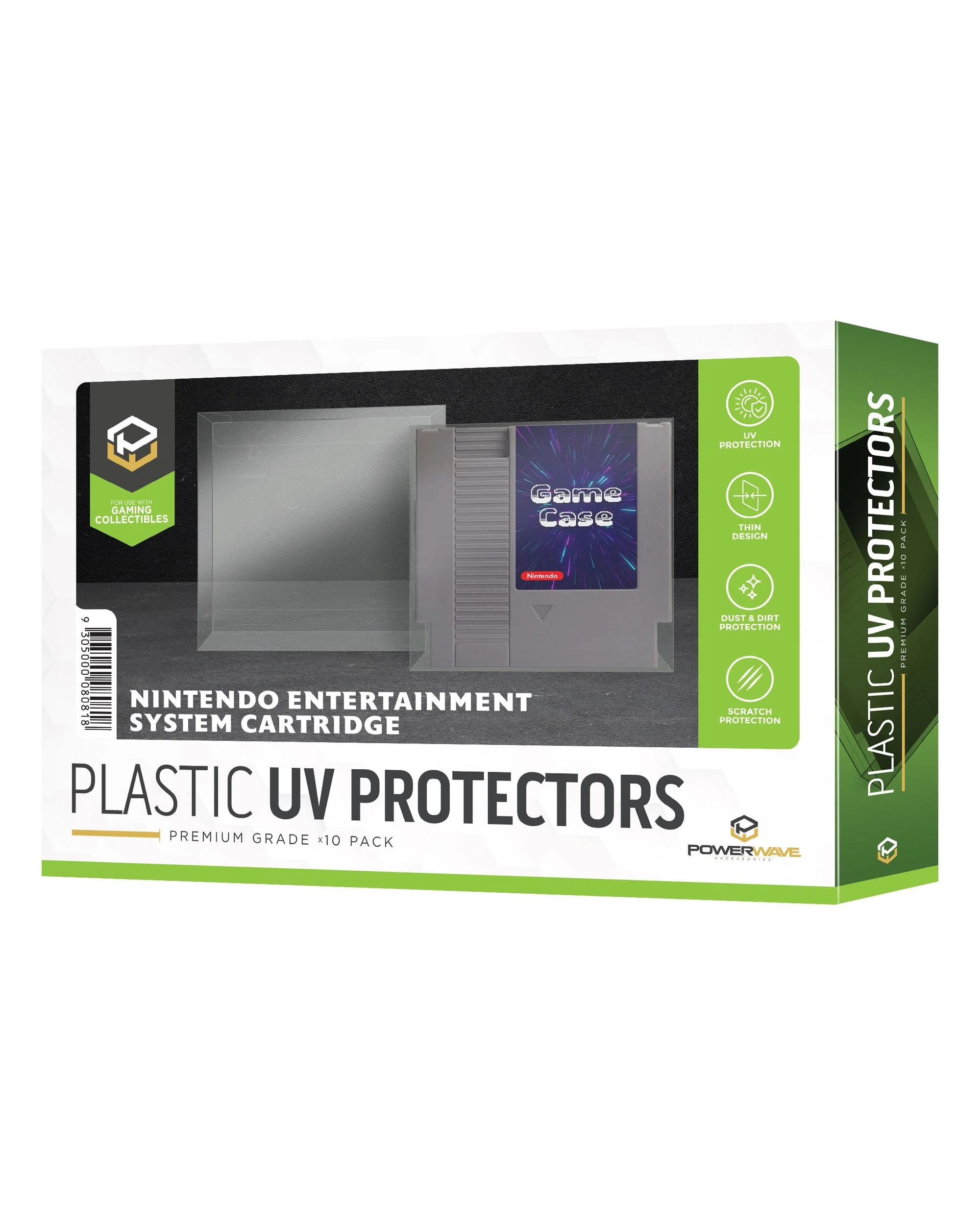 1 Powerwave Nintendo Entertainment System Cartridge 0.5mm Plastic UV Protector 10 Pack - Clear, 1 of 4