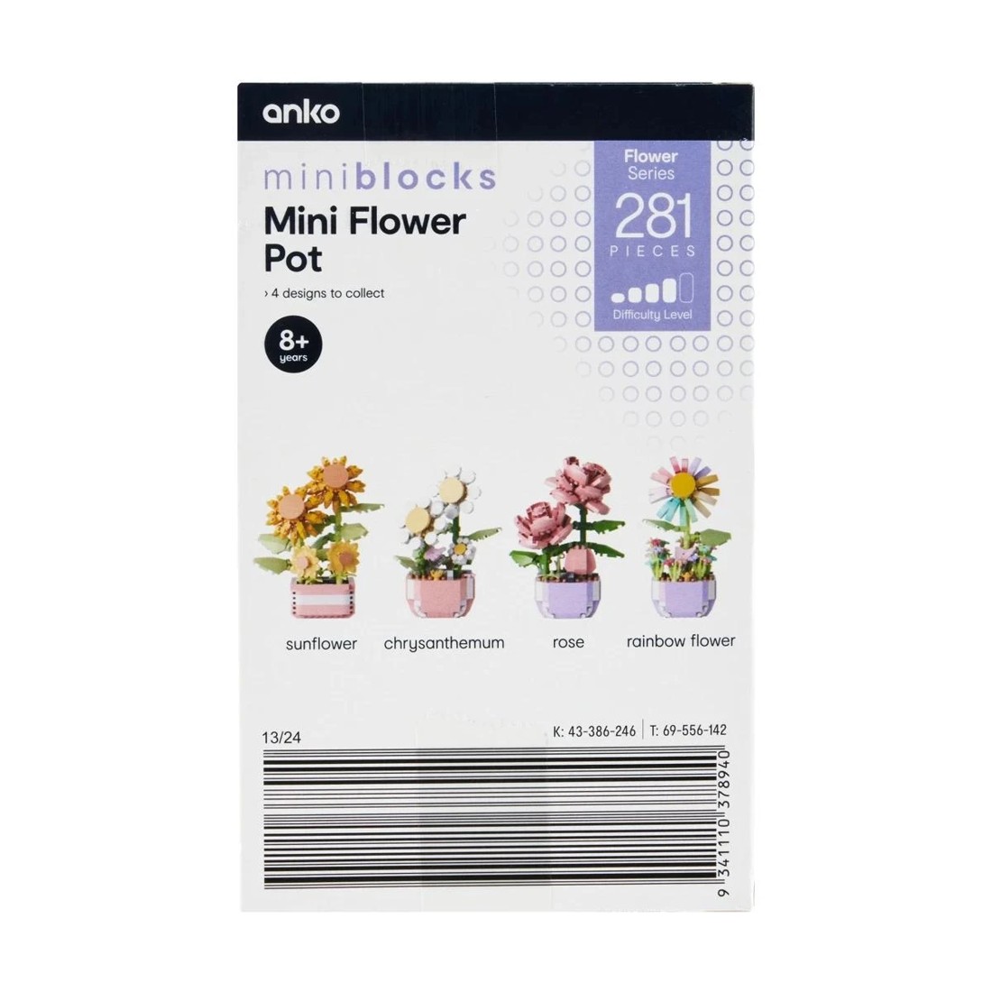 8 Mini Blocks Flower Series: Mini Flower Pot Playset - Assorted, 8 of 10
