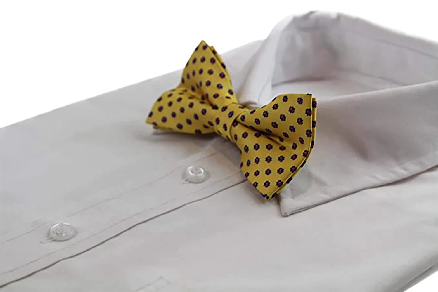 4 Zasel Mens Yellow, Red & Navy Flower Pattern Bow Tie - Multi, 4 of 4