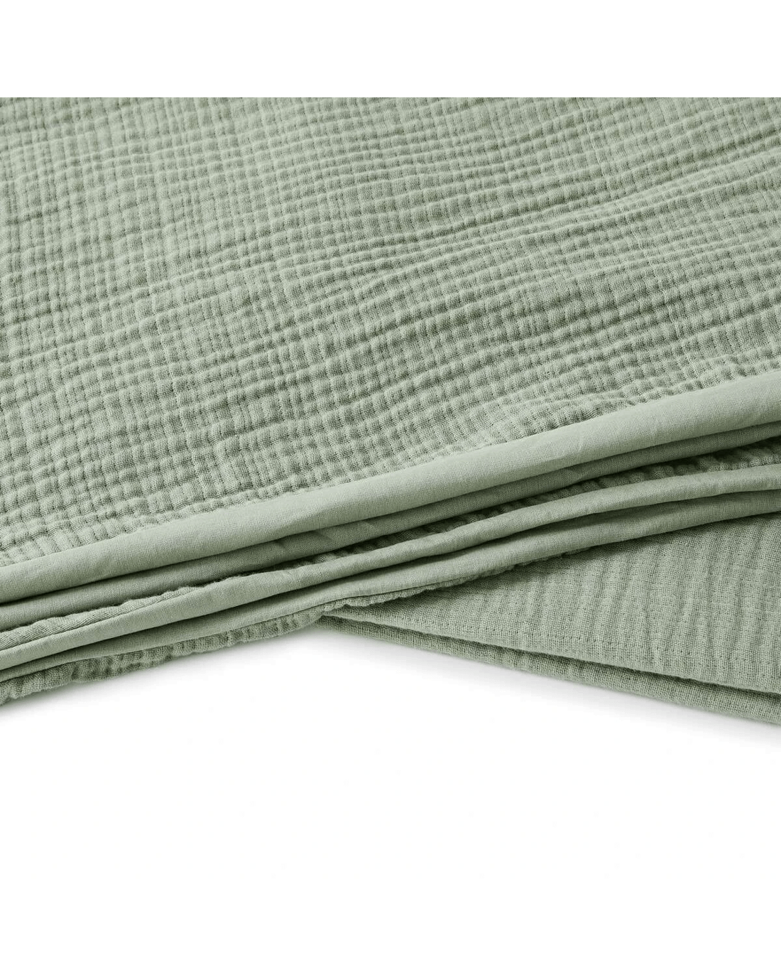 4 Muslin Cotton Quilt Cover Set - Super King Bed, Seagrass, 4 of 6