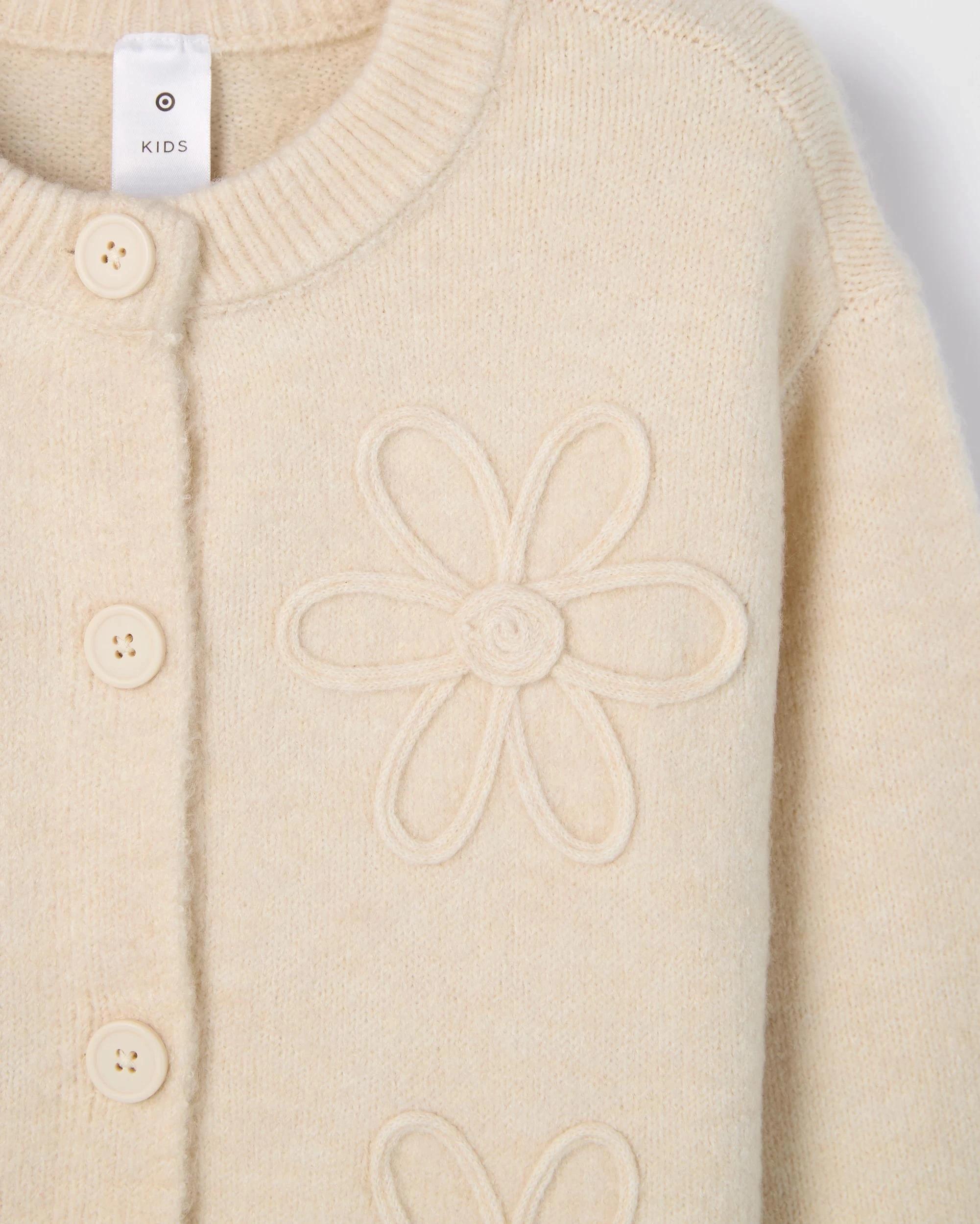7 Target Kids Button Through Boxy Knit Cardigan CREAM, 7 of 7