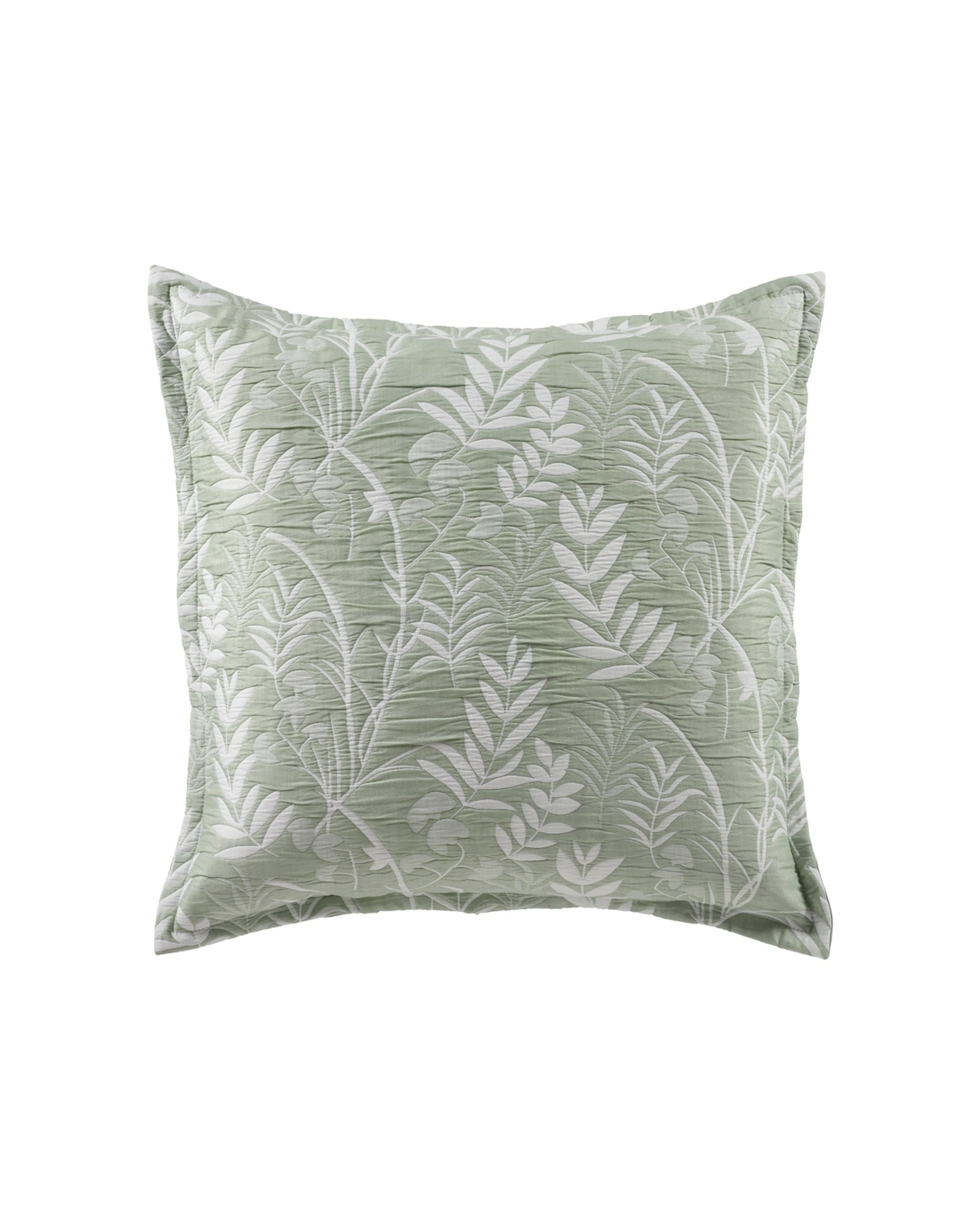 1 Bianca Eden Polyester Cotton Jacquard European Pillowcase 65x65cm Sage - Green, 1 of 1