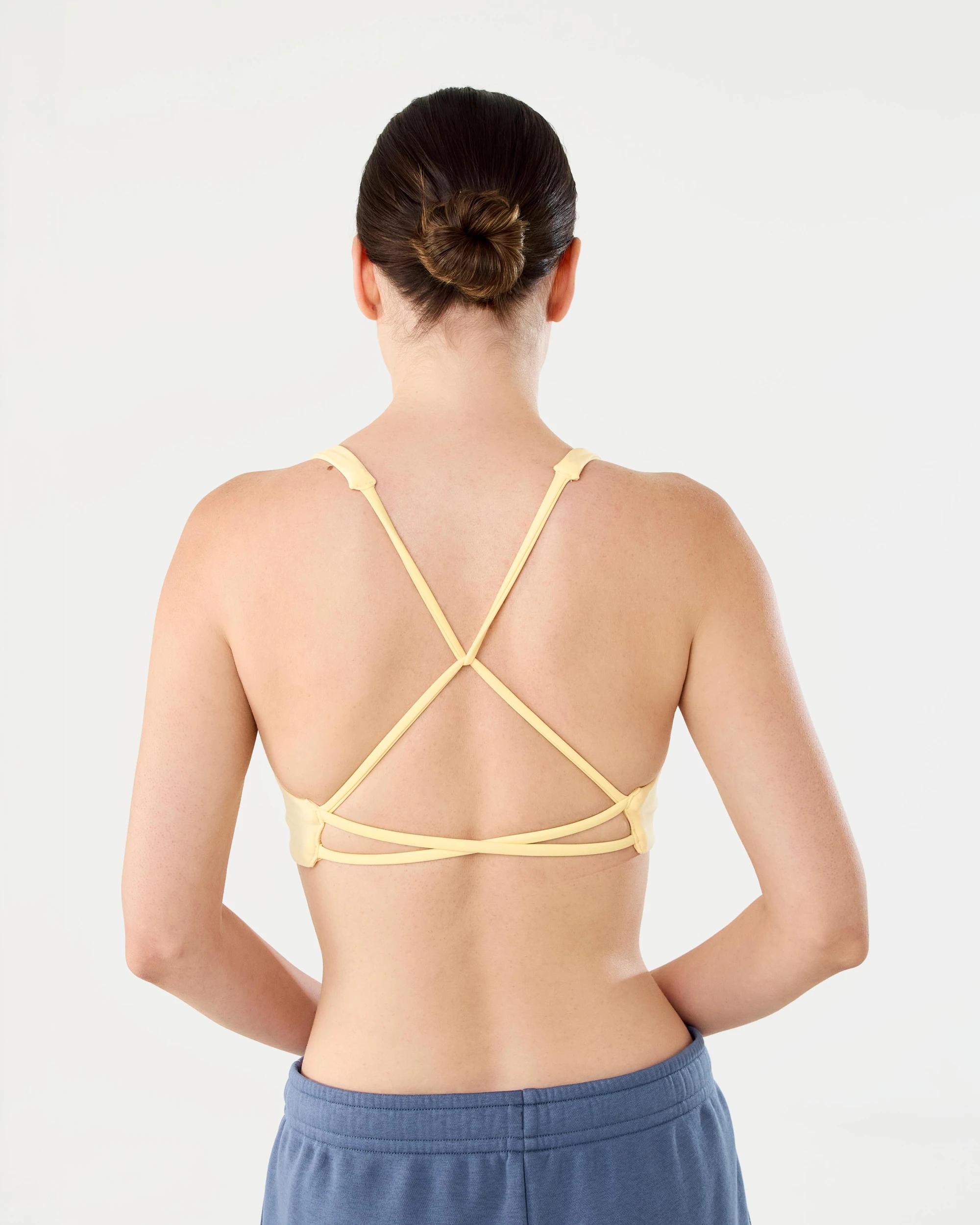 4 Active Womens Open Back Crop Chi Yellow, 4 of 7