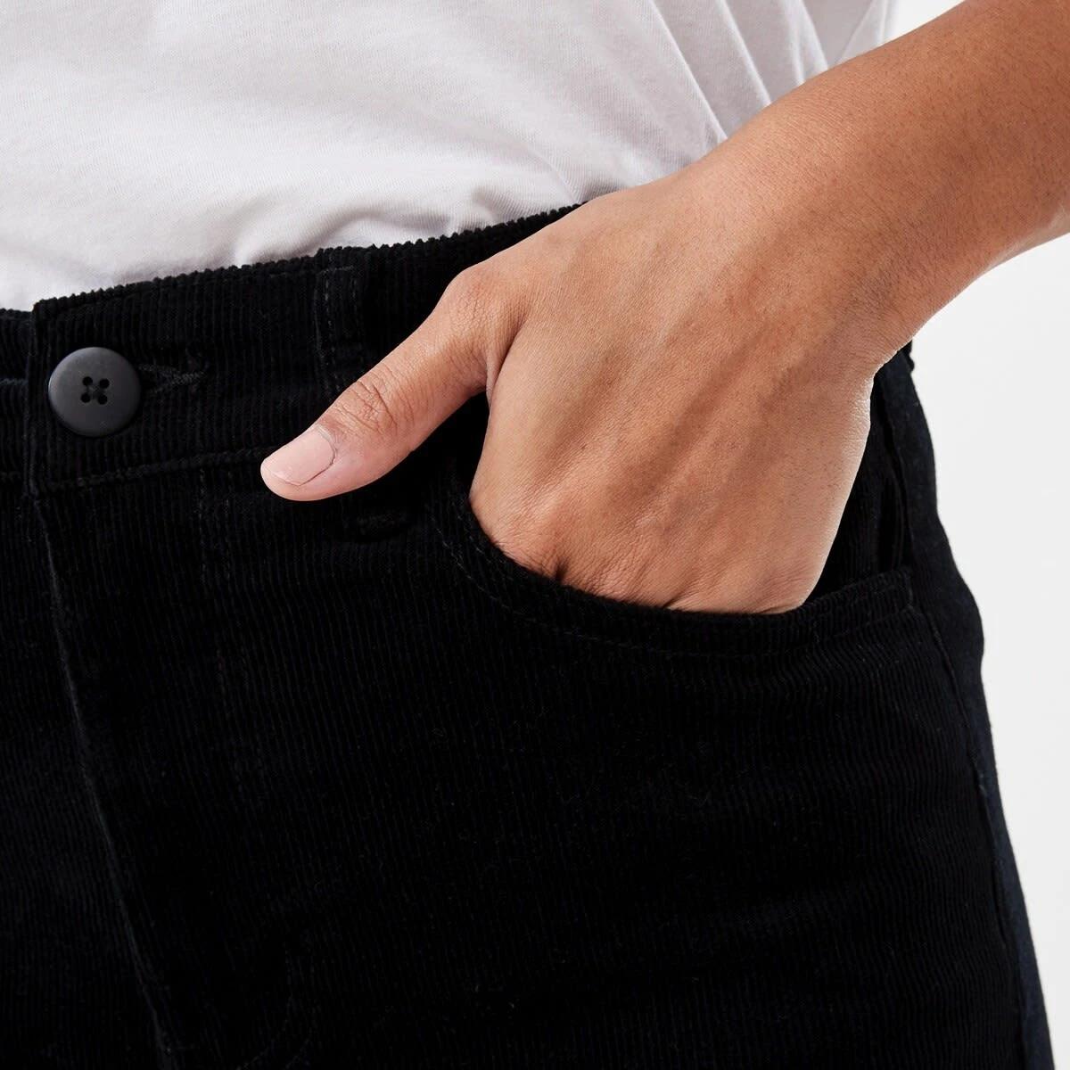 5 Cord Barrel Leg Pants Black, 5 of 5