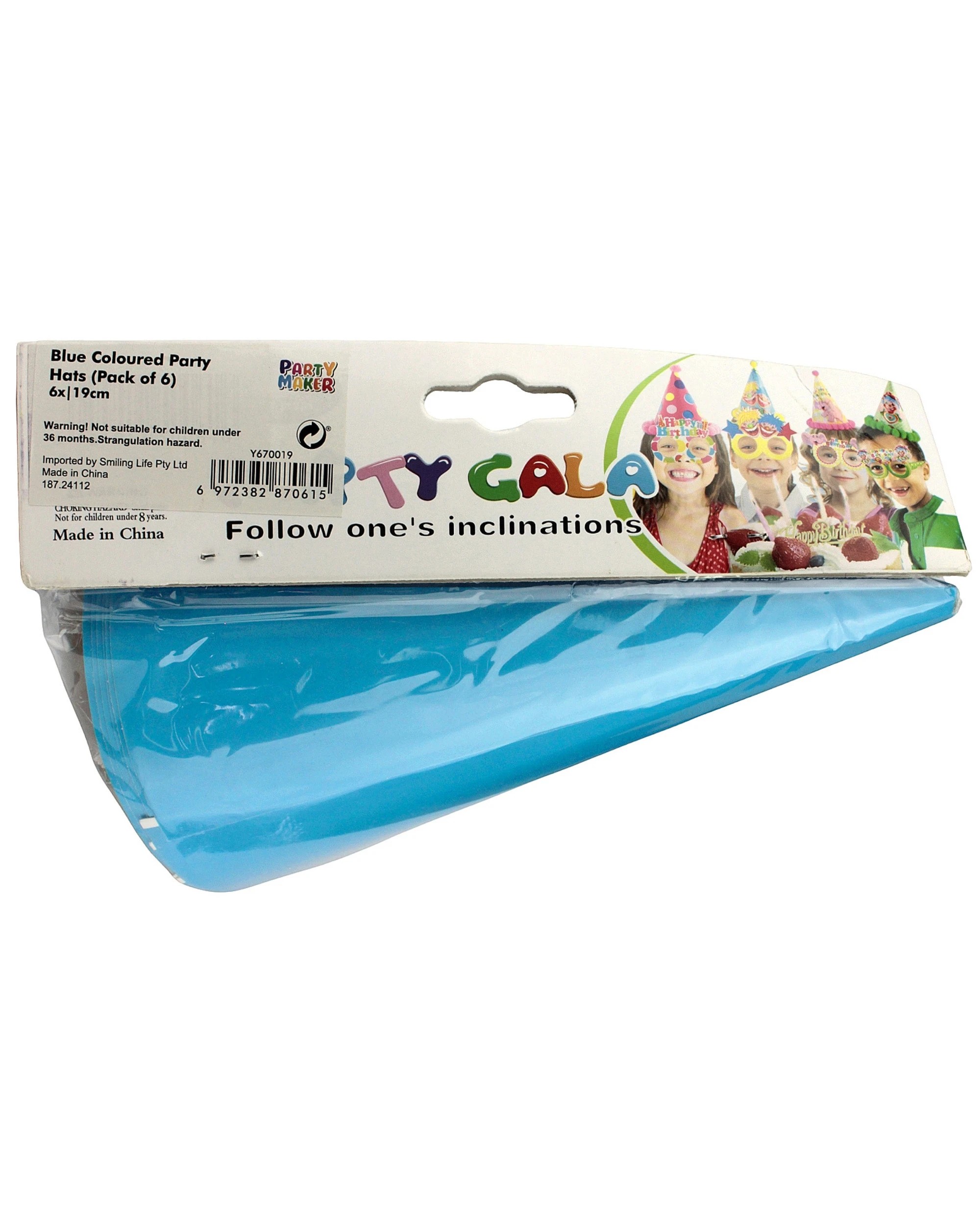 3 Partyrama Coloured Party Hats Pack of 6 - Blue, 3 of 3