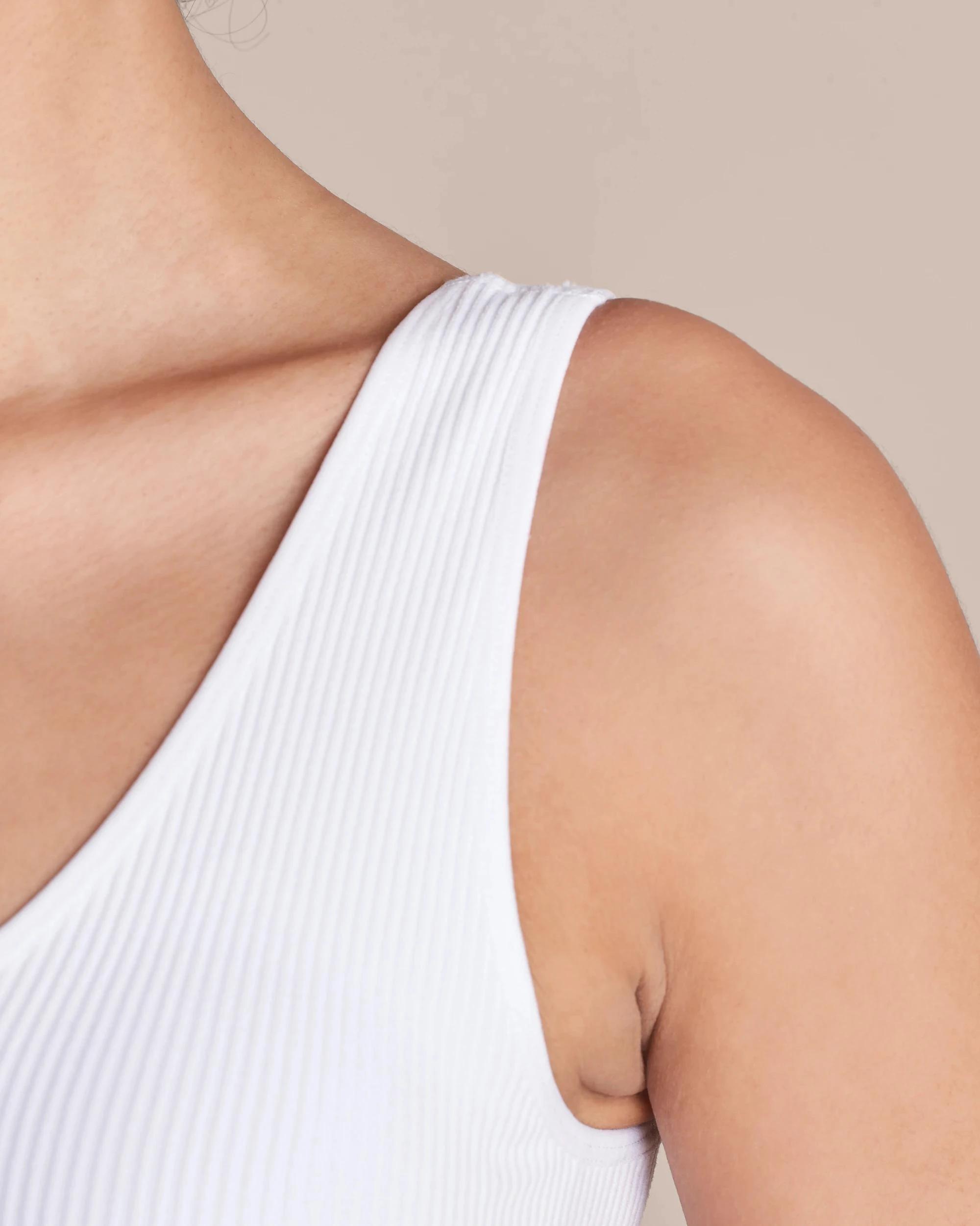 2 Rib Plunge Crop Top - Lily Loves WHITE, 2 of 10