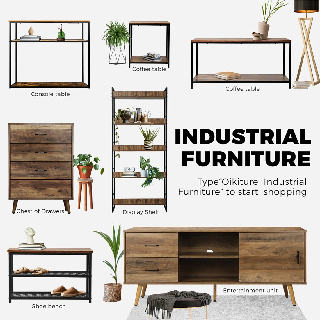6 Oikiture Shoe Cabinet Bench Shoes Rack Shelf Storage 3-tier Industrial Furniture
 - Multi, 6 of 9