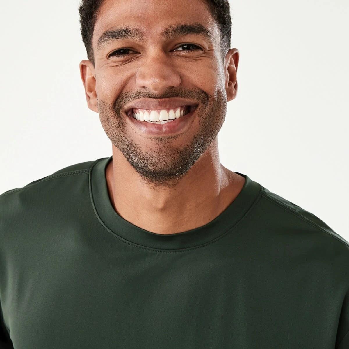 4 Active Mens Boxy Performance T-shirt Deepst Grn, 4 of 6