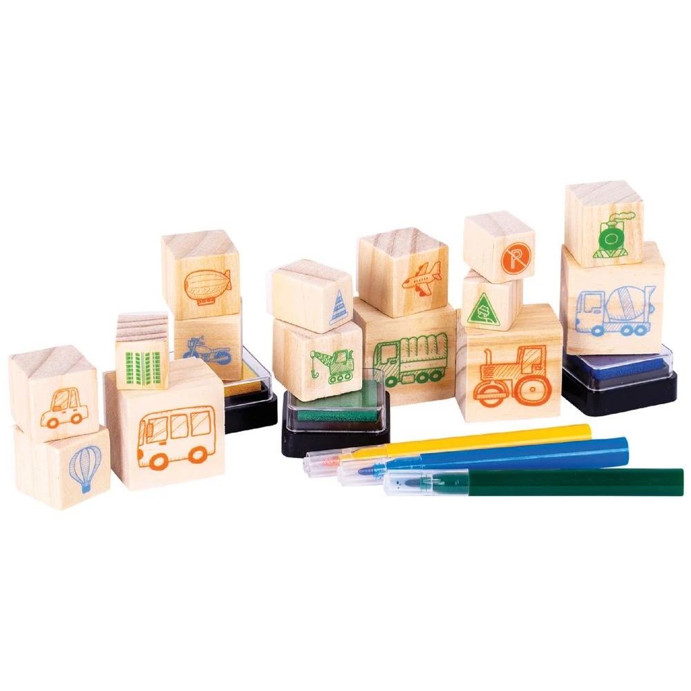 2 Wooden Stamp Set  51 Piece Things That Go!, 2 of 5