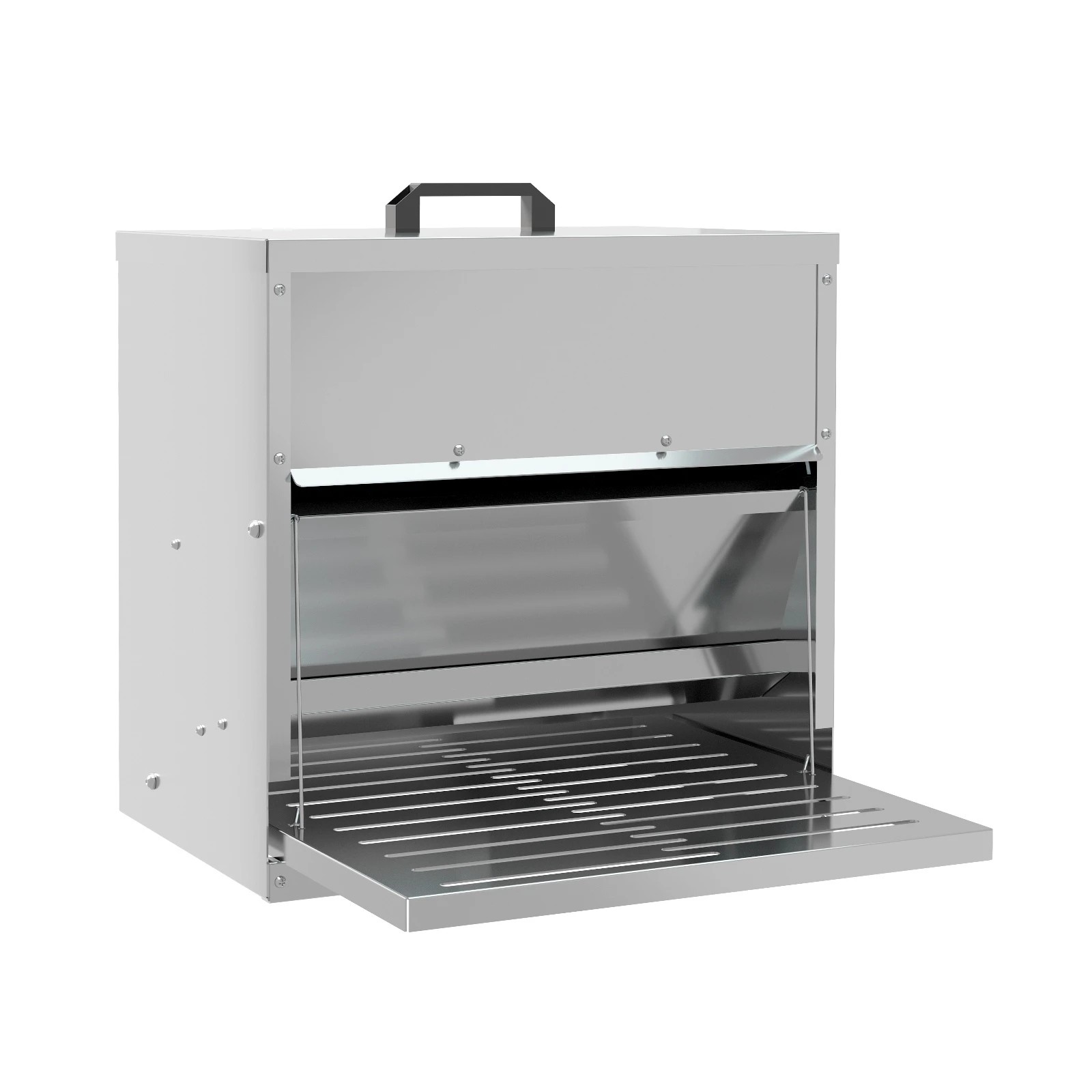 1 Alopet Automatic Chicken Feeder Auto Coop Chick Treadle Self Opening 10kg - Silver, 1 of 7
