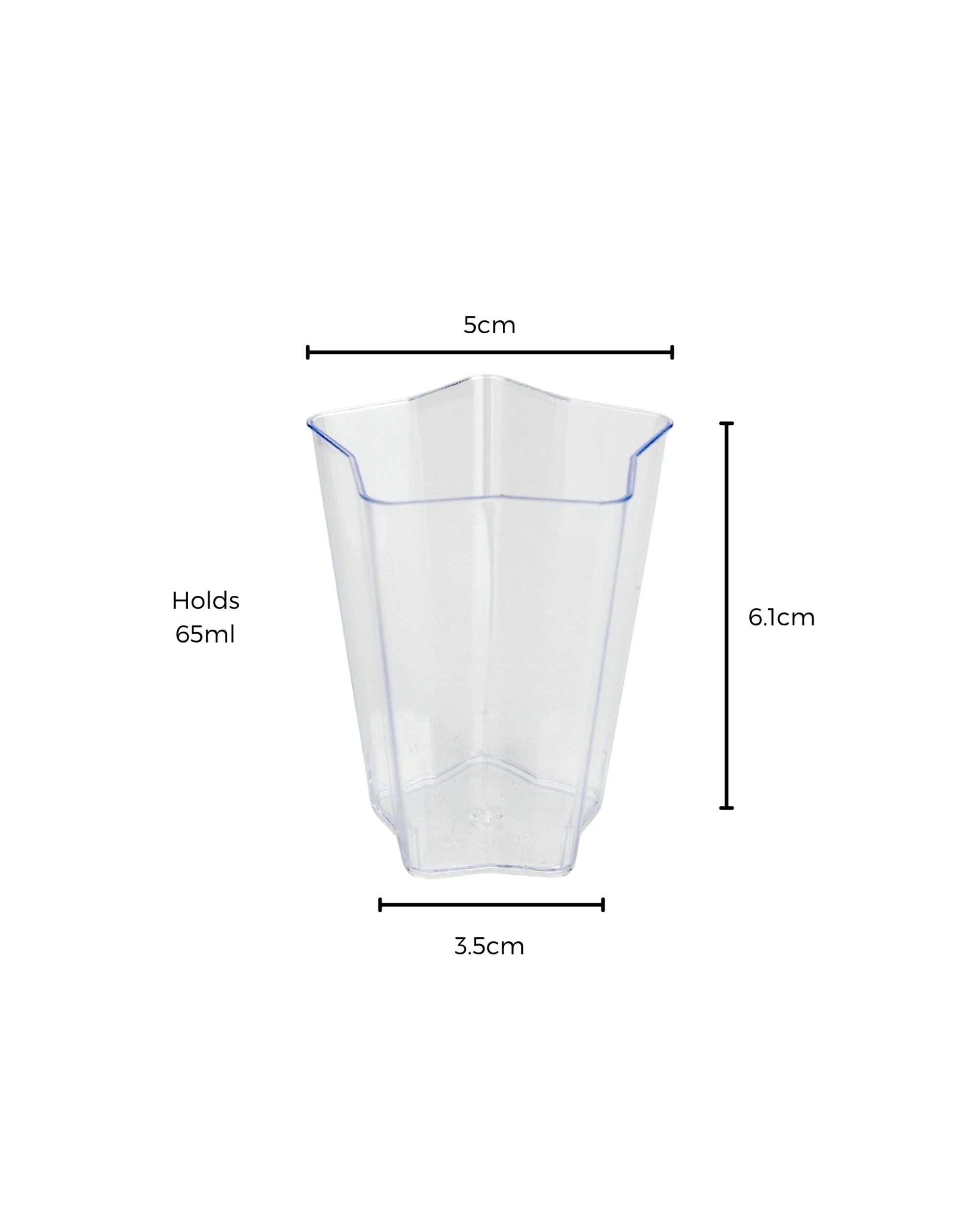 2 Magicpro Mini Plastic Star Dessert Cups 6.1cm Pack of 12 - Clear, 2 of 3
