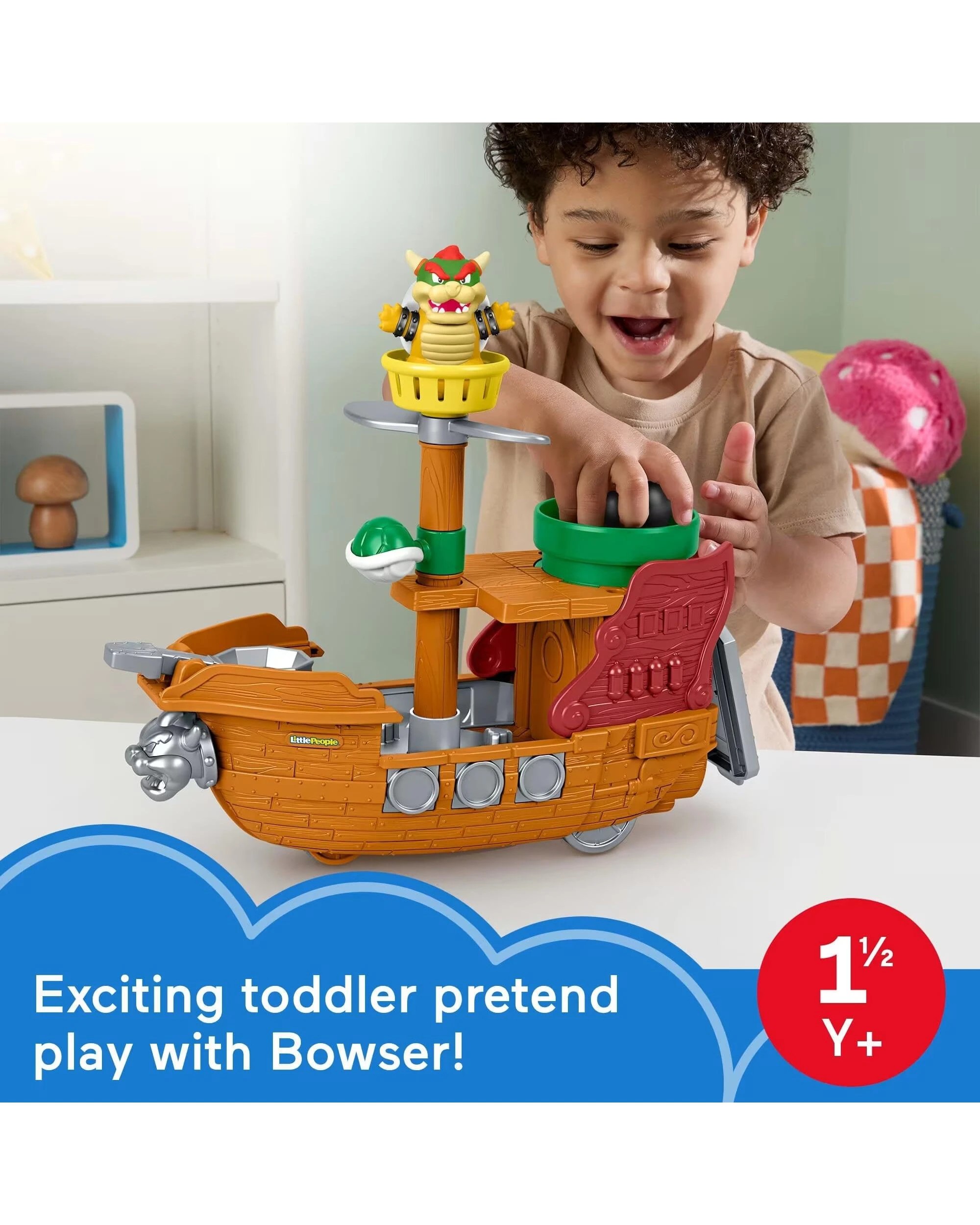6 Fisher-Price Little People My Mario Bowser's Airship Playset, 6 of 6