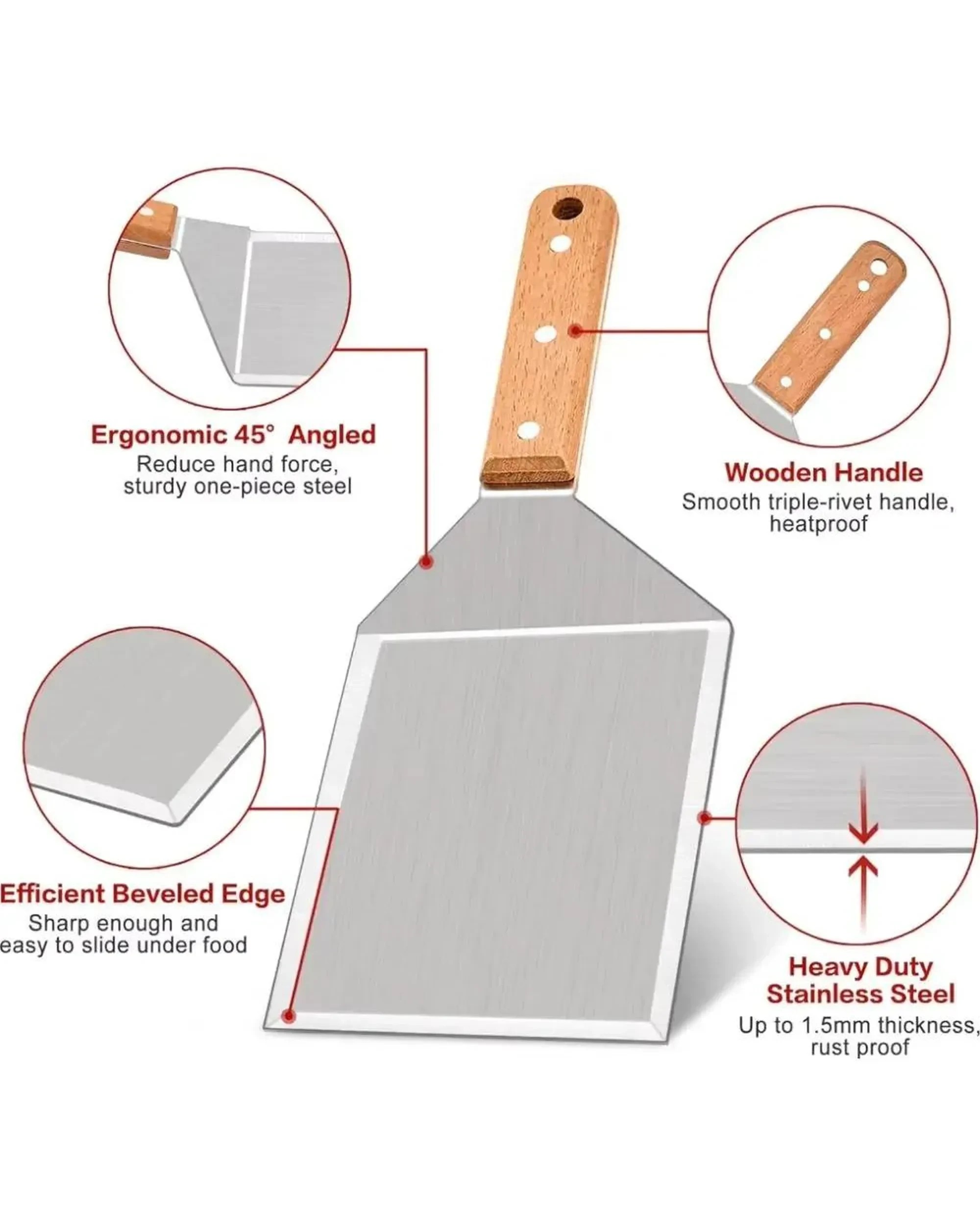 10 Flaming Coals Large Stainless Steel BBQ Spatula, 10 of 10