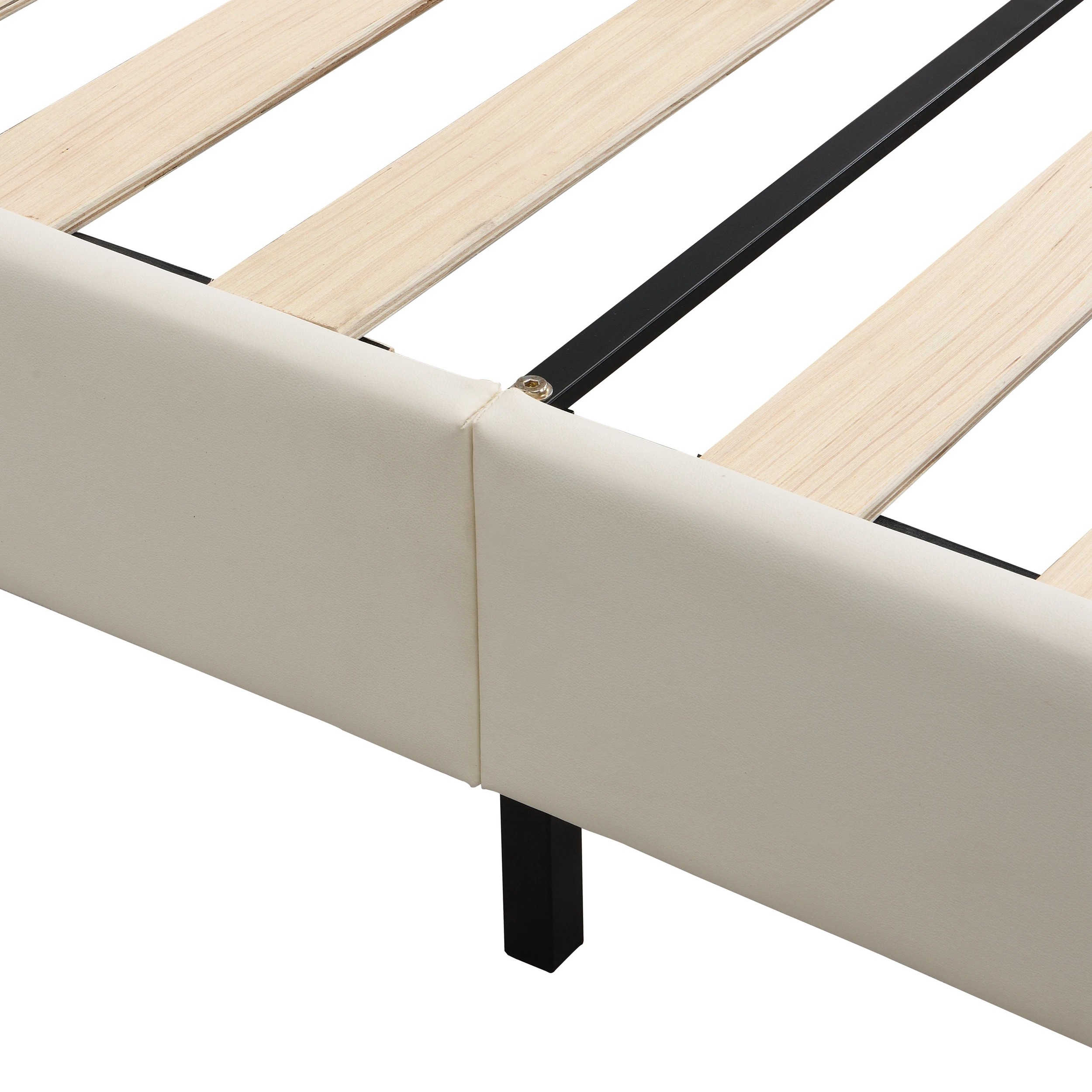 8 IHOMDEC BEF05 Button Tufted Queen Bed Frame - Beige - Beige, 8 of 10