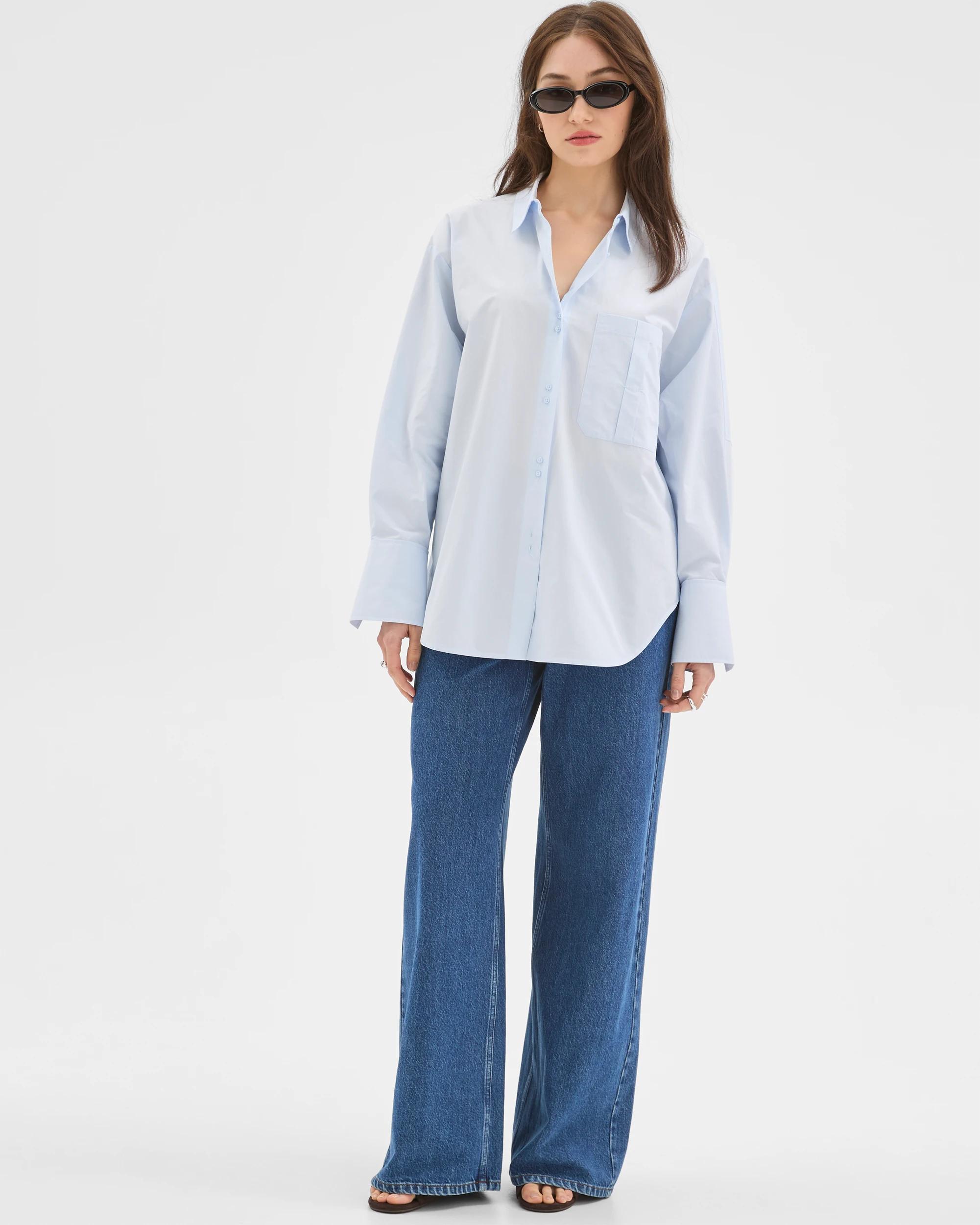 3 Lily Loves Australian Cotton Poplin Shirt GLACIER, 3 of 6