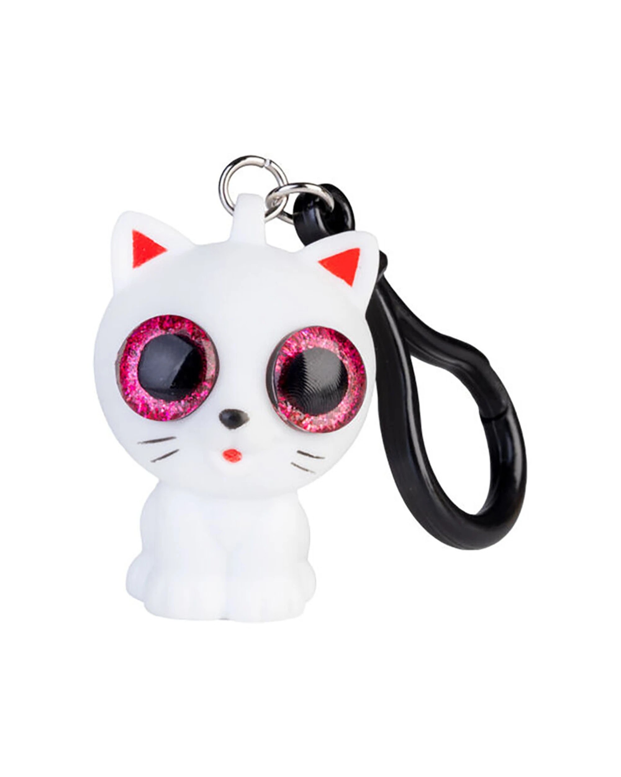 1 MDI Eye Popping Keychain Cat Squeeze Fidget Toy 3.5x4.8cm - White, 1 of 3