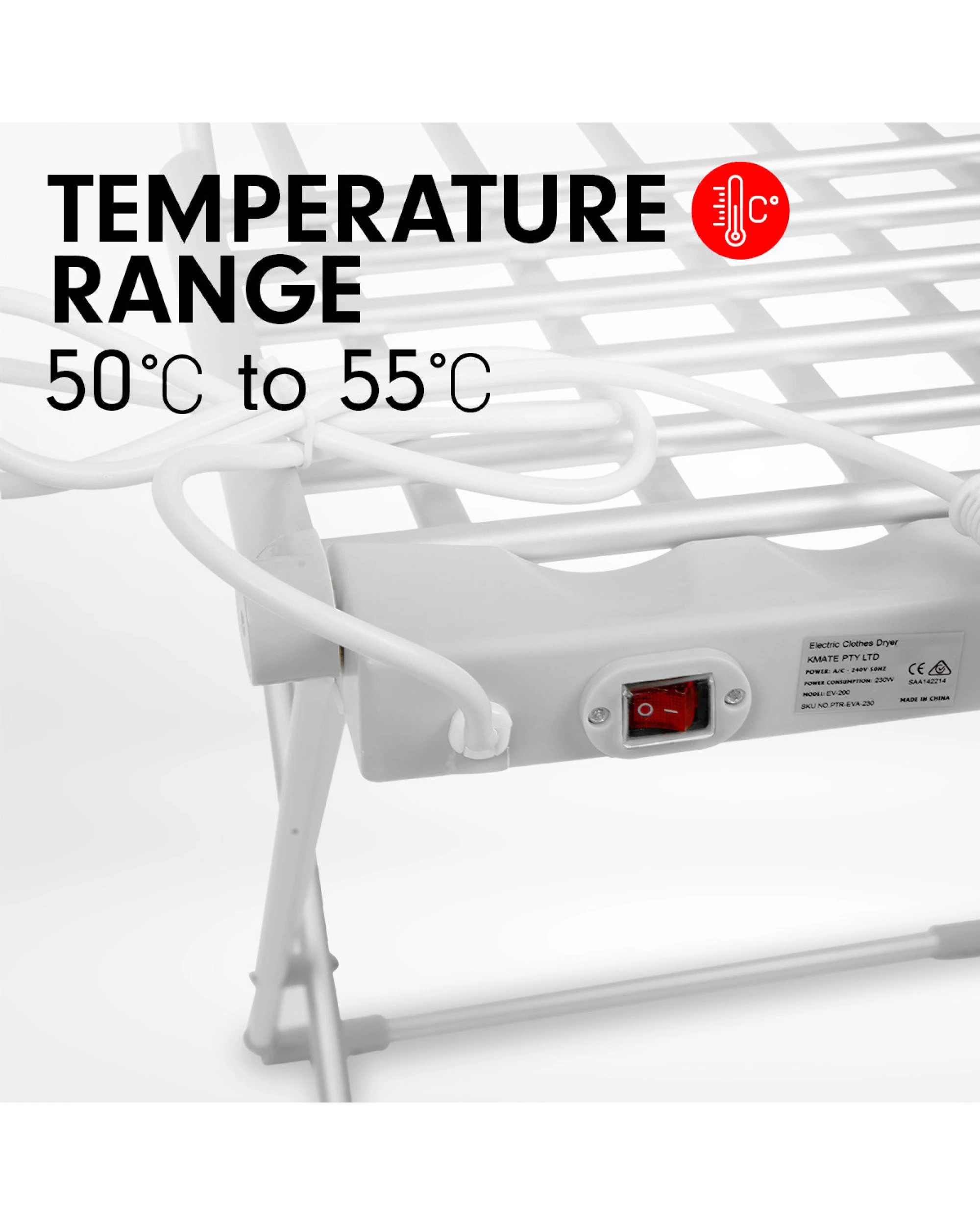 7 Pronti Heated Towel Clothes Rack Dryer Bathroom Air Warmer 230W, 7 of 7