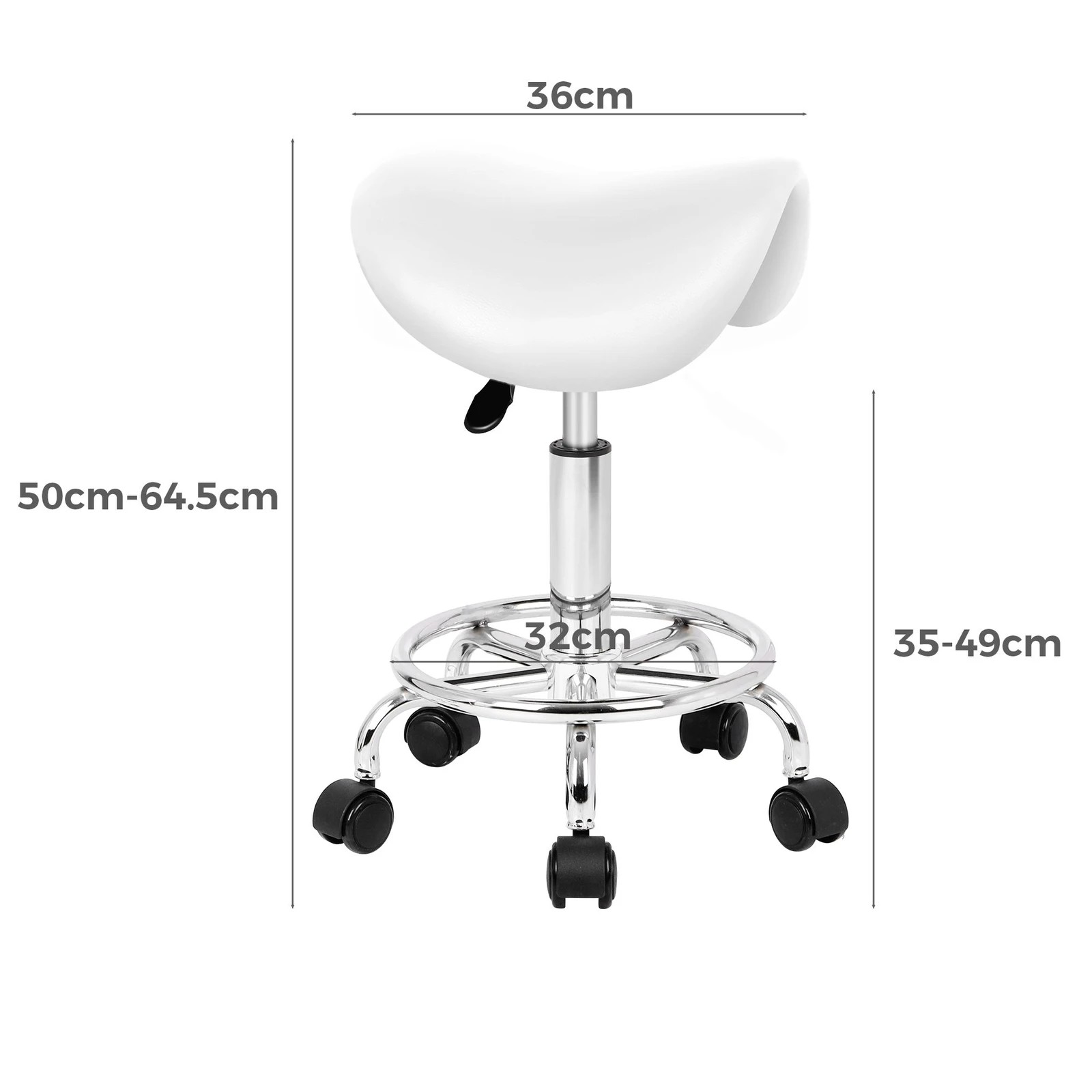 8 Alfordson Salon Stool Saddle Swivel Barber Hair Dress Chair Sierra - White, 8 of 8