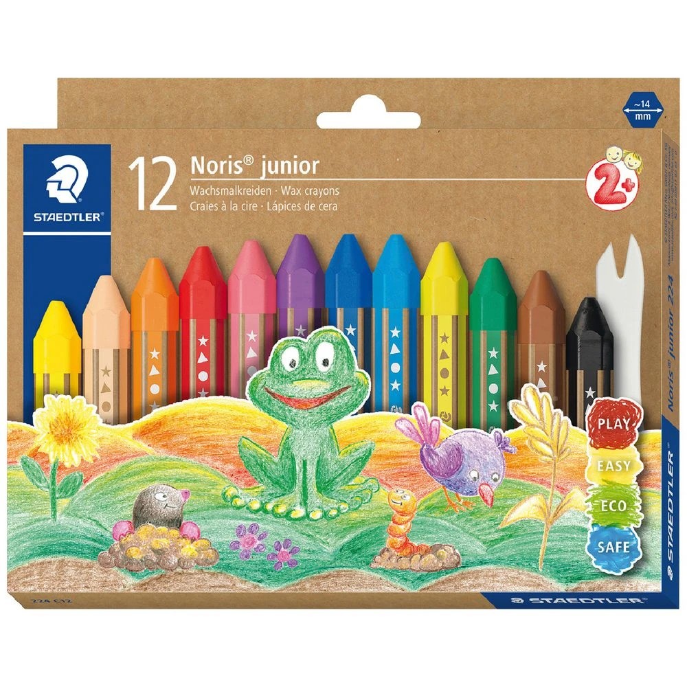 1 Staedtler Noris Junior Wax Crayons 12 Pack, 1 of 3